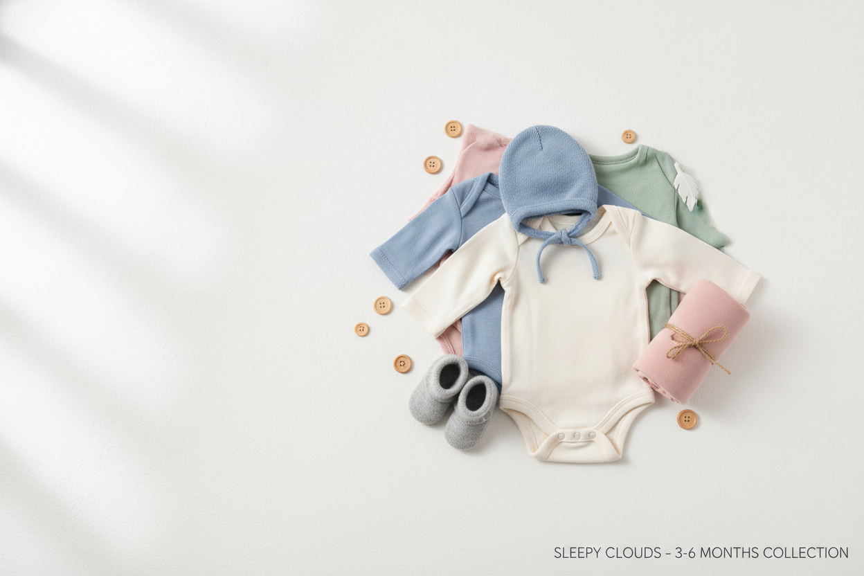 Sleepy clouds collection Sizes 3-6 MONTHS