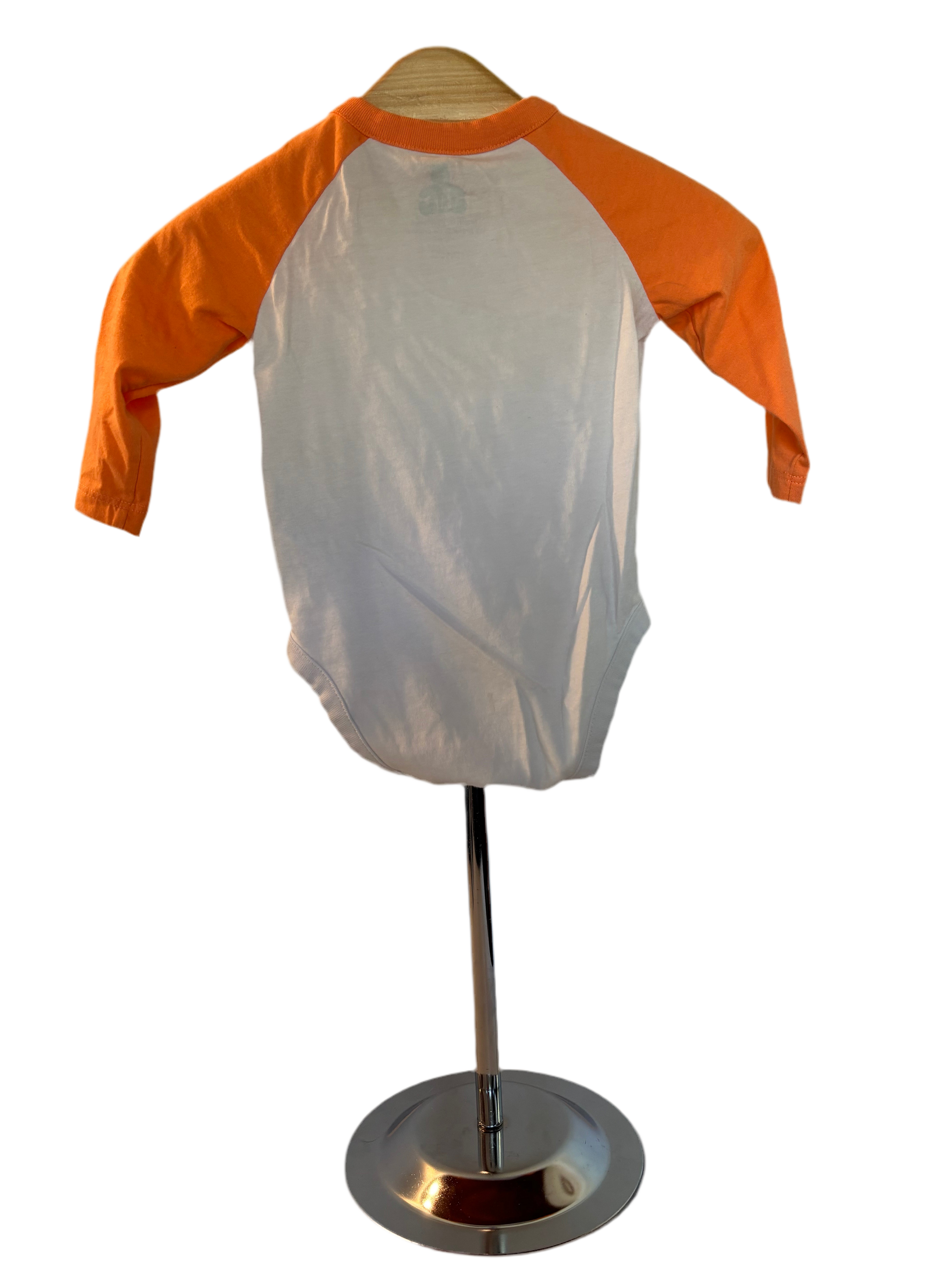 Baby gap onesie (with orange sleeves)