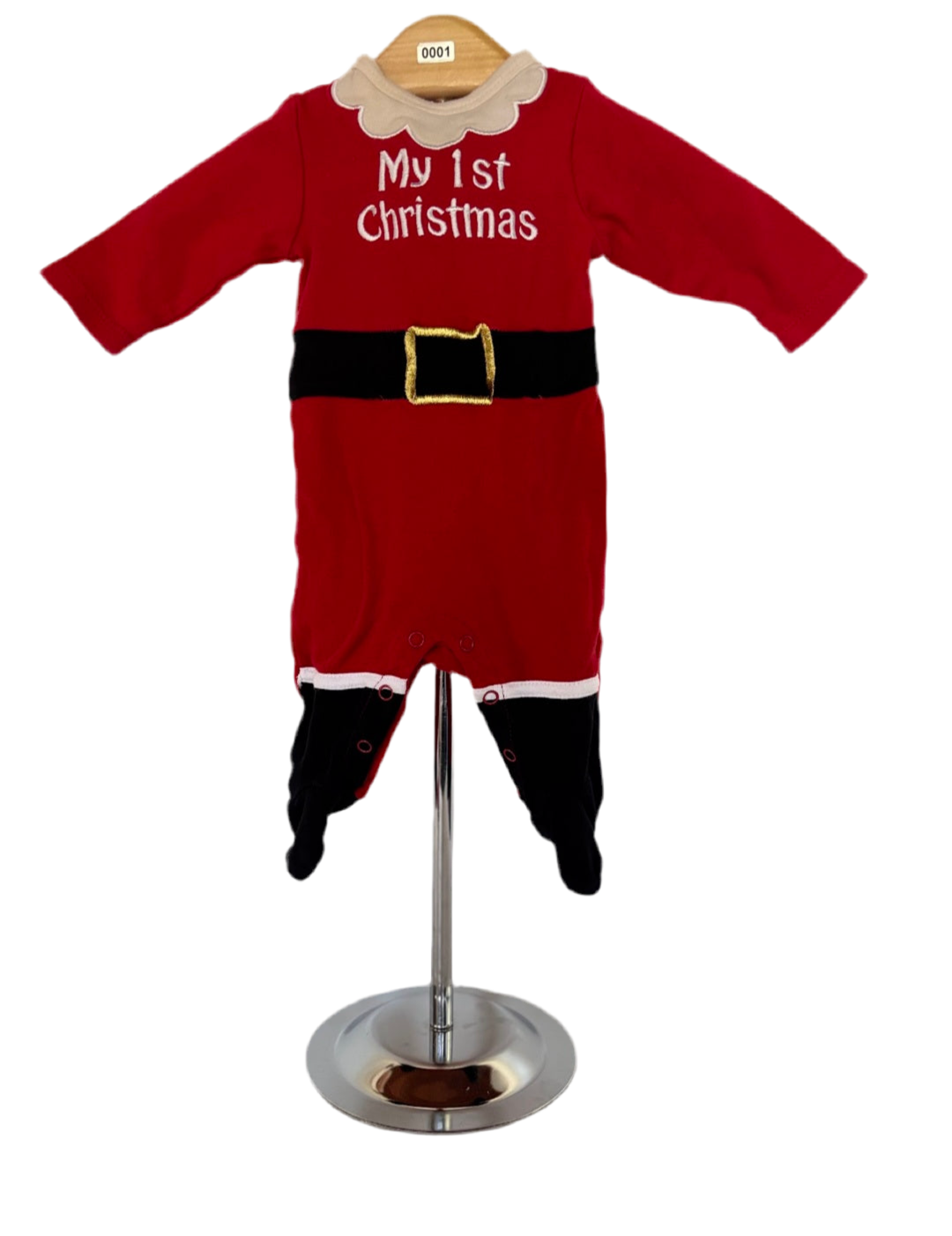 My 1st Christmas onesie with hat