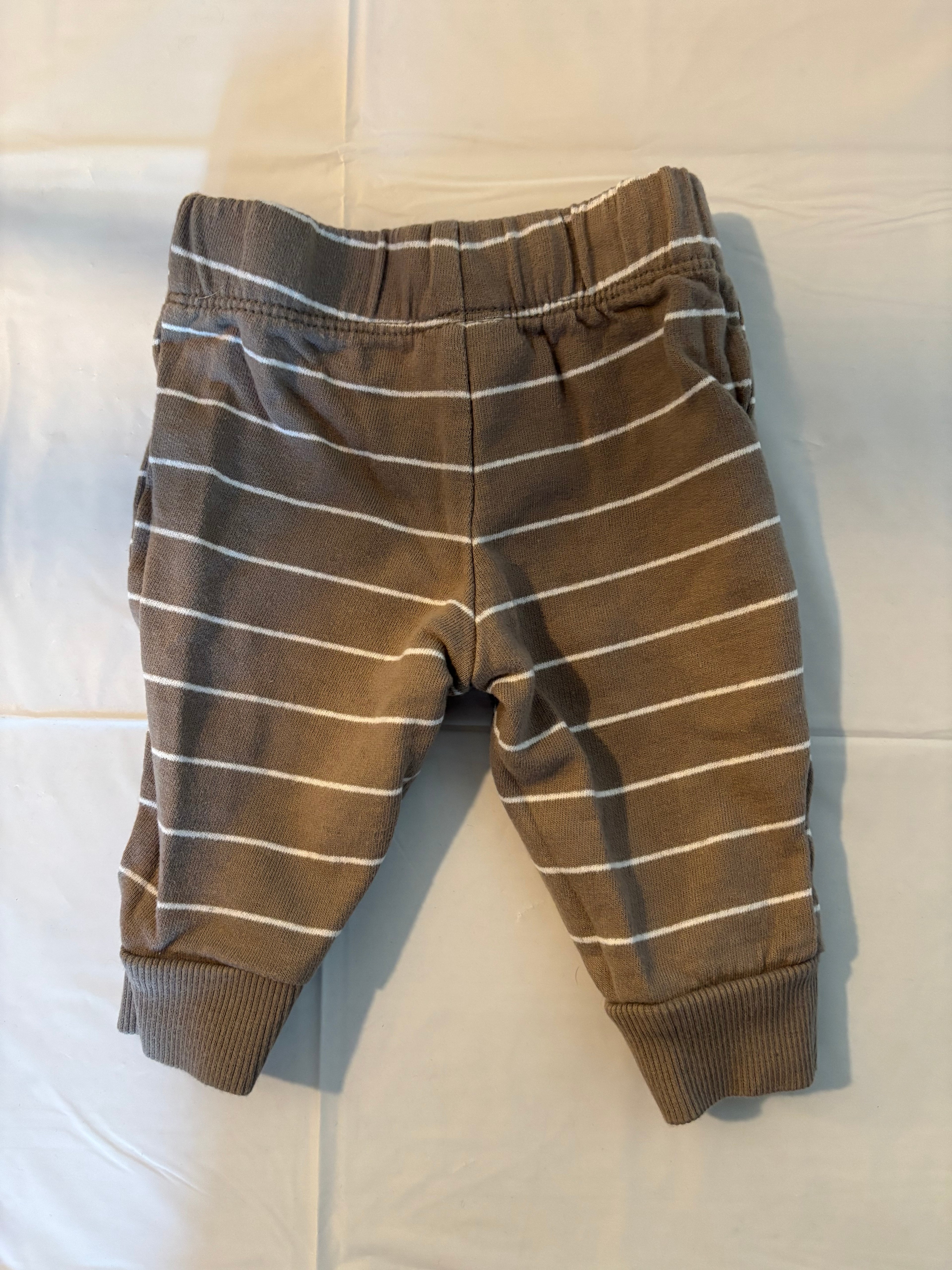 Brown and White striped joggers