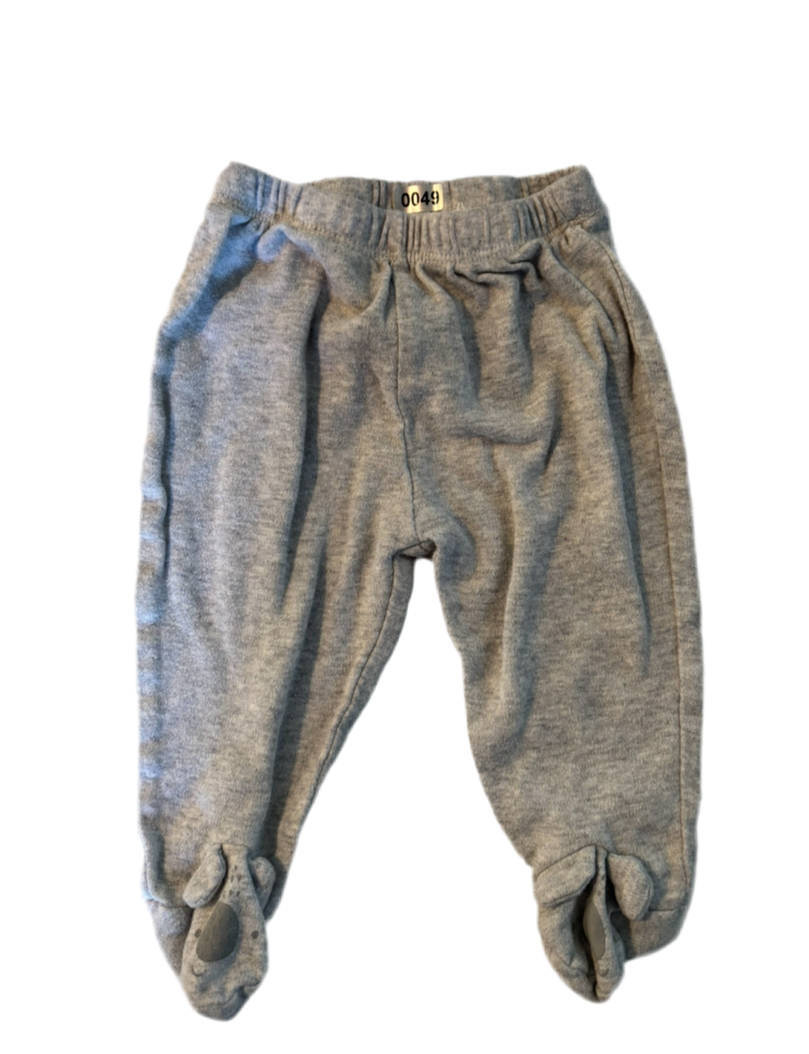 Baby sweatpants with footie bottoms.