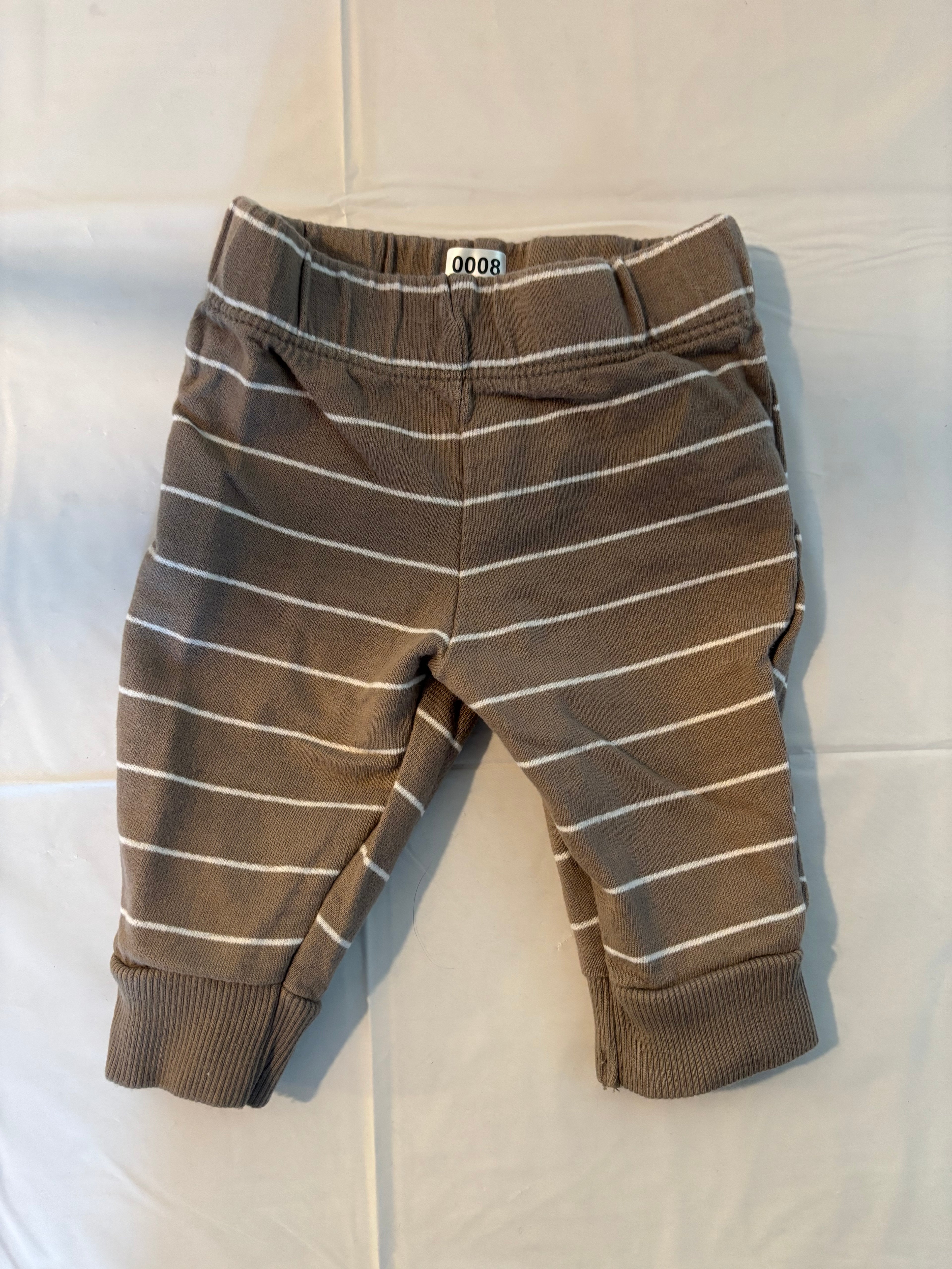 Brown and White striped joggers