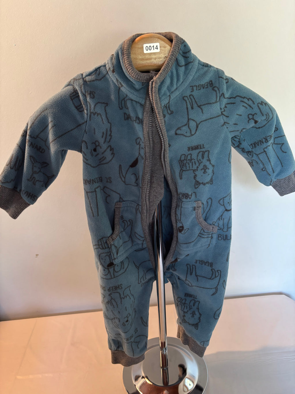 Blue and Grey fleece baby sleeper