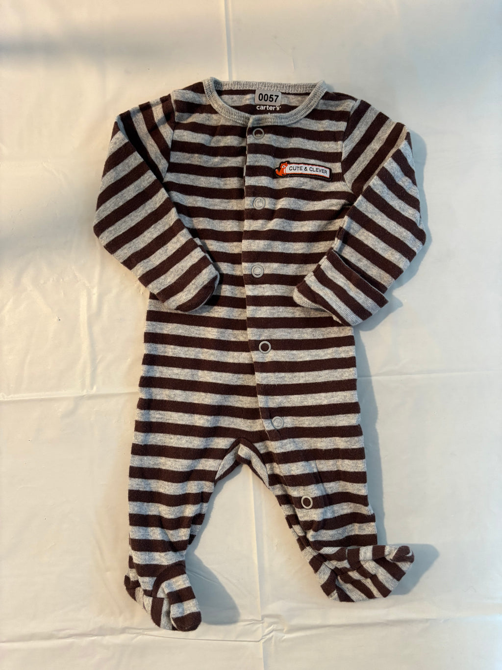 Striped sleeper with mittens