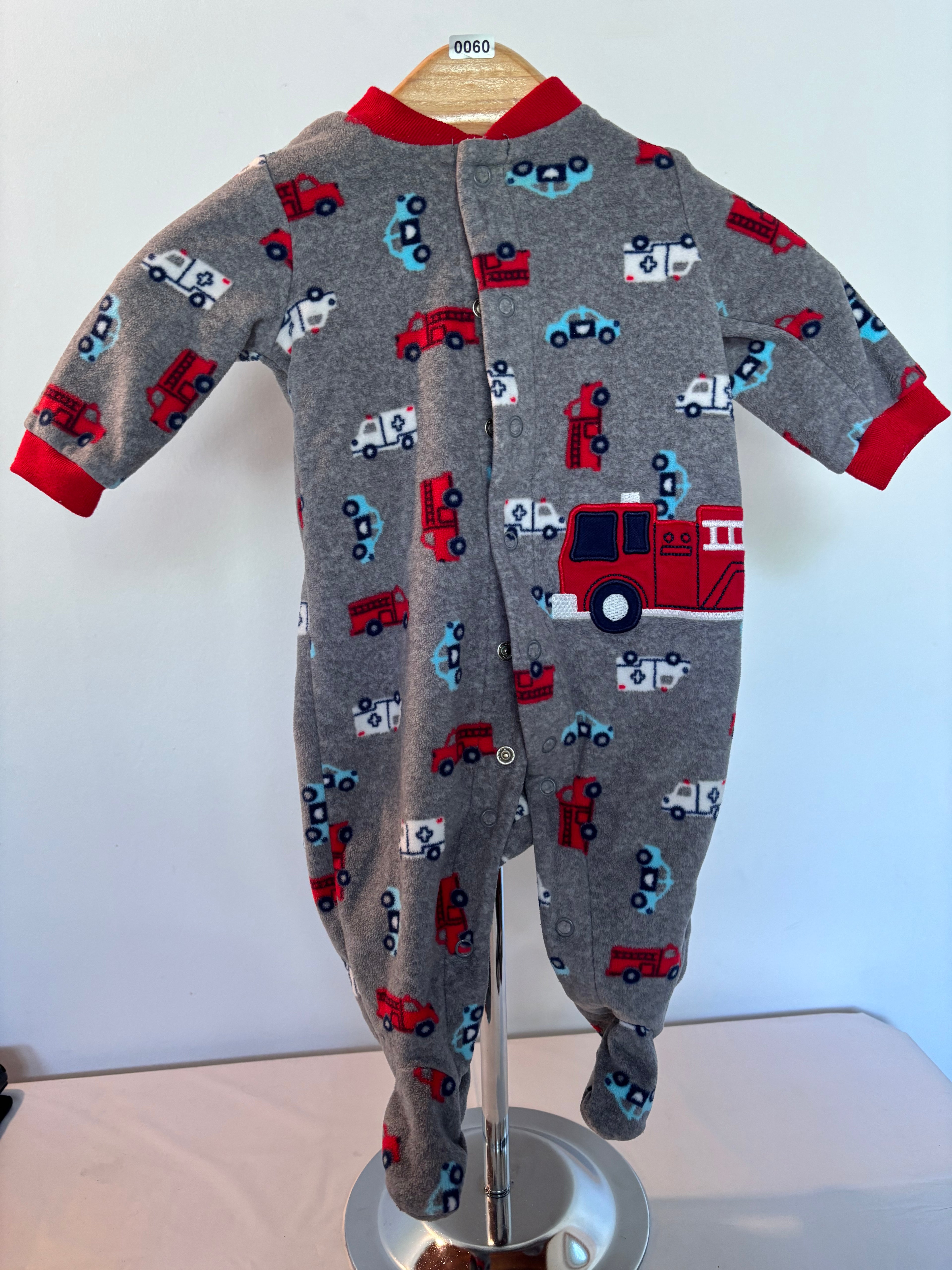 Baby fire truck onesie