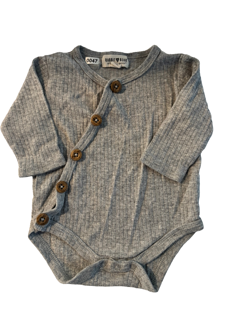 Grey button onesie