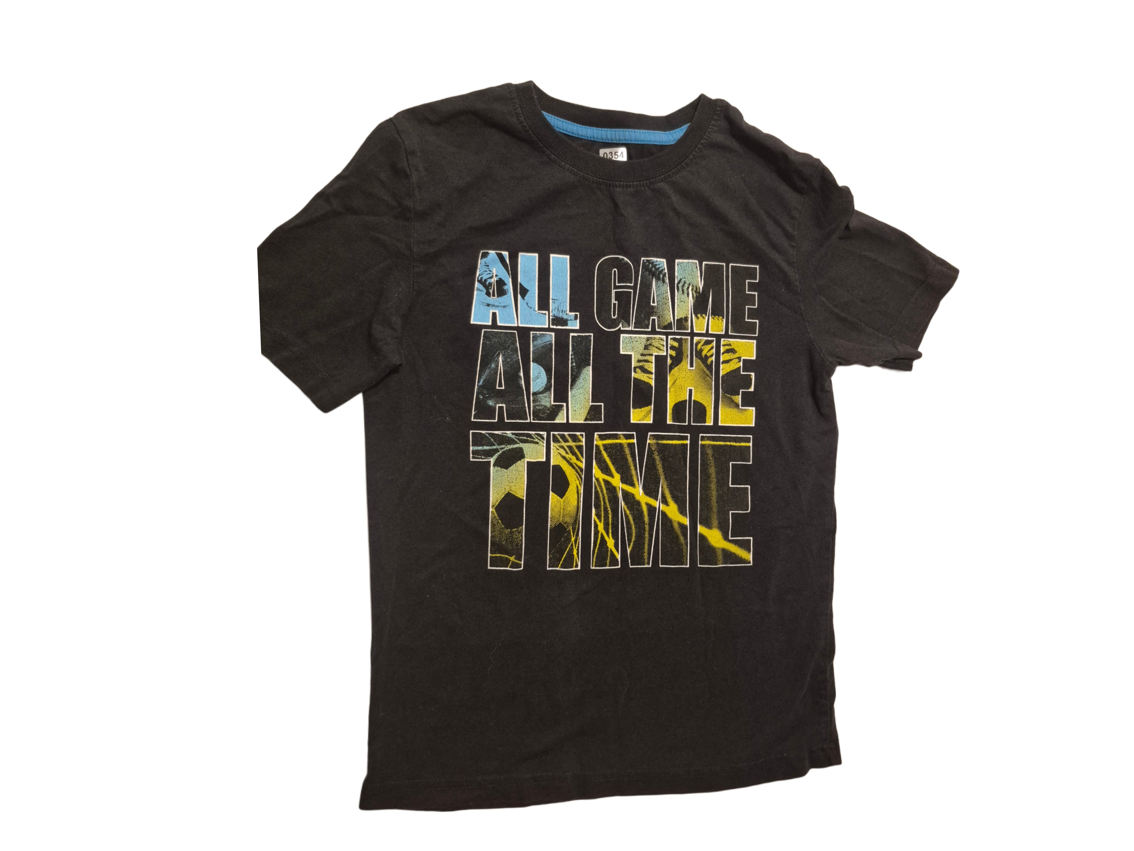 Boys black t-shirt “ All game all the time”