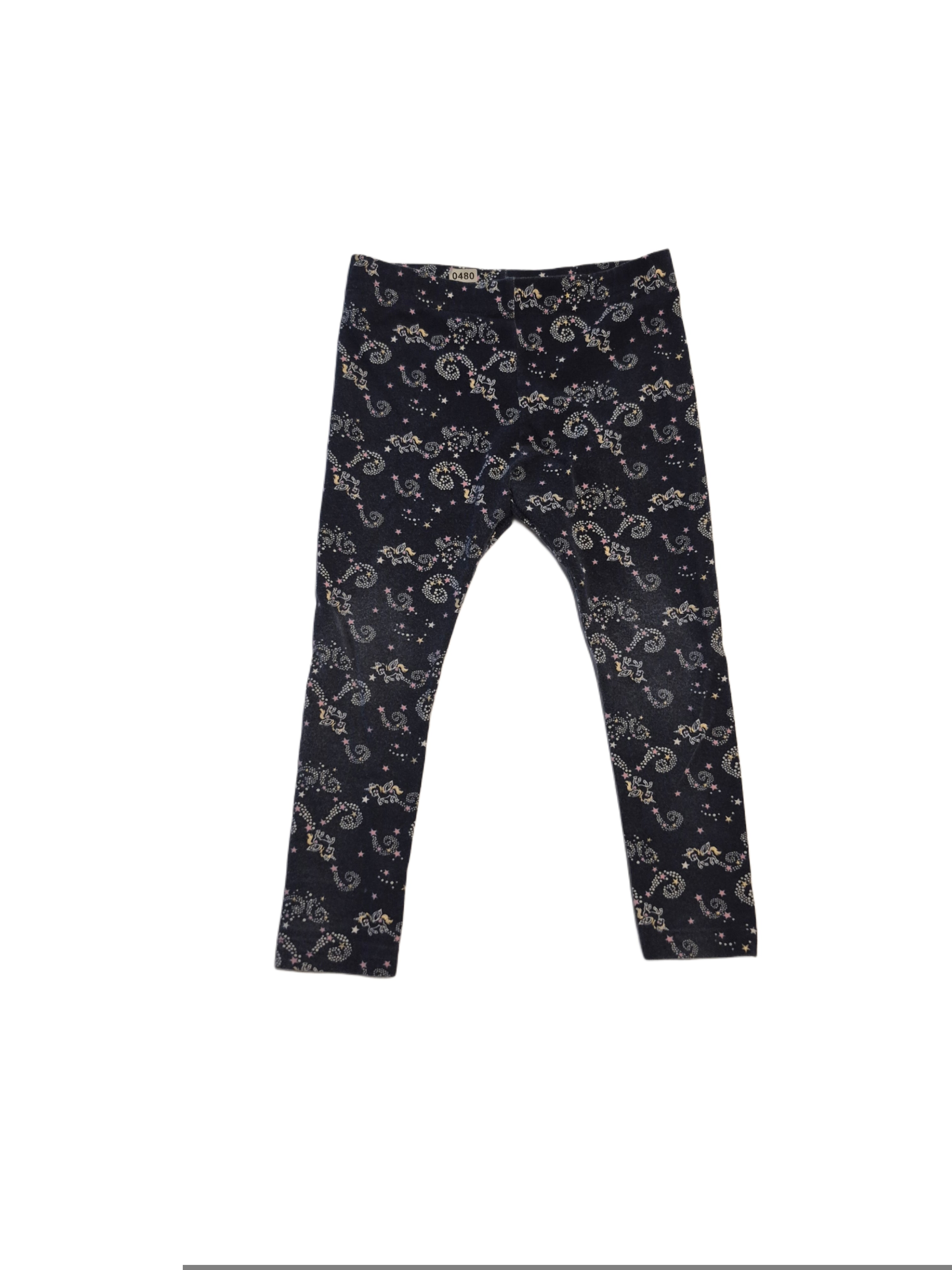 Blue leggings with unicorn print