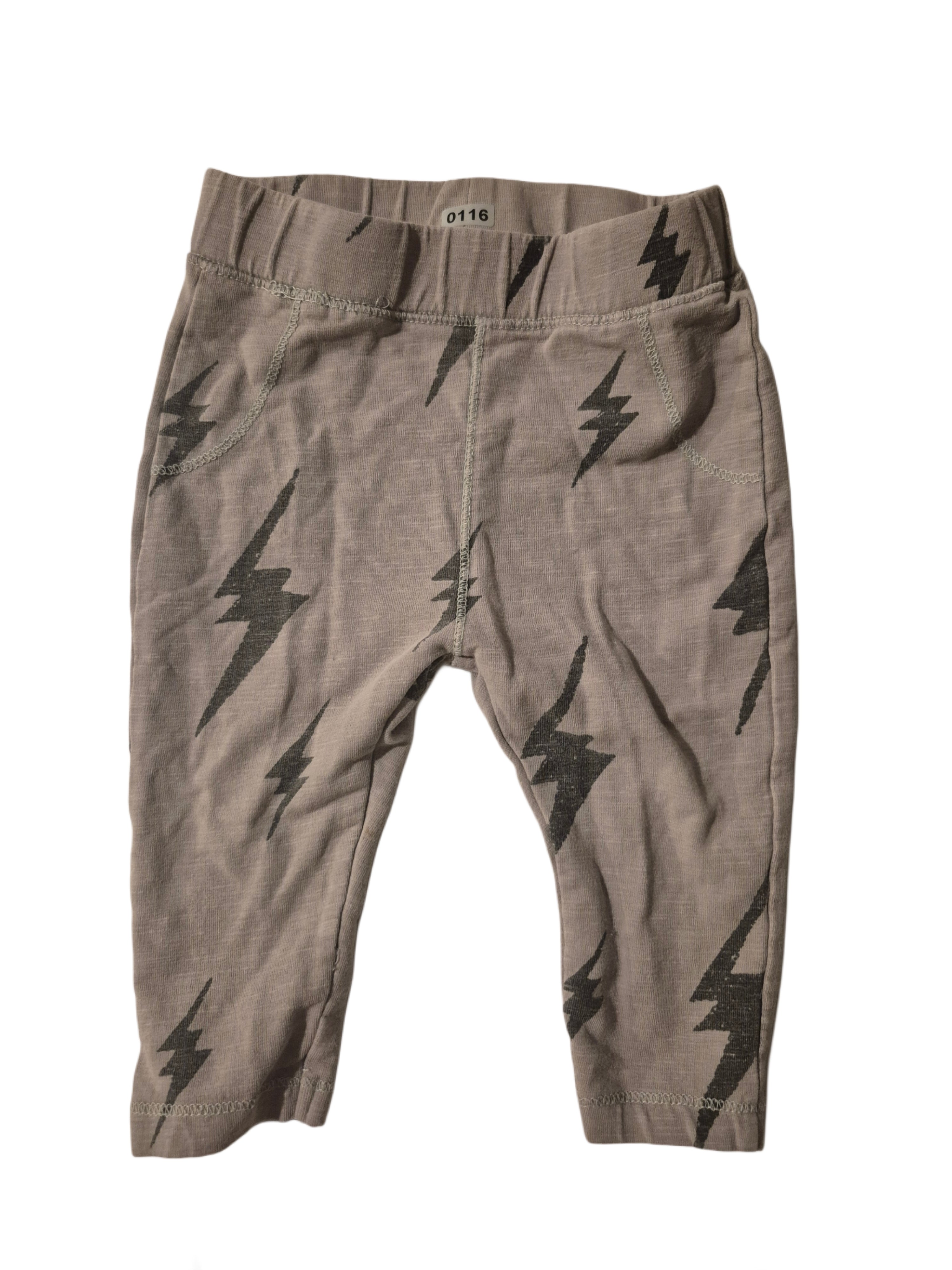Baby boy grey joggers lightning graphics