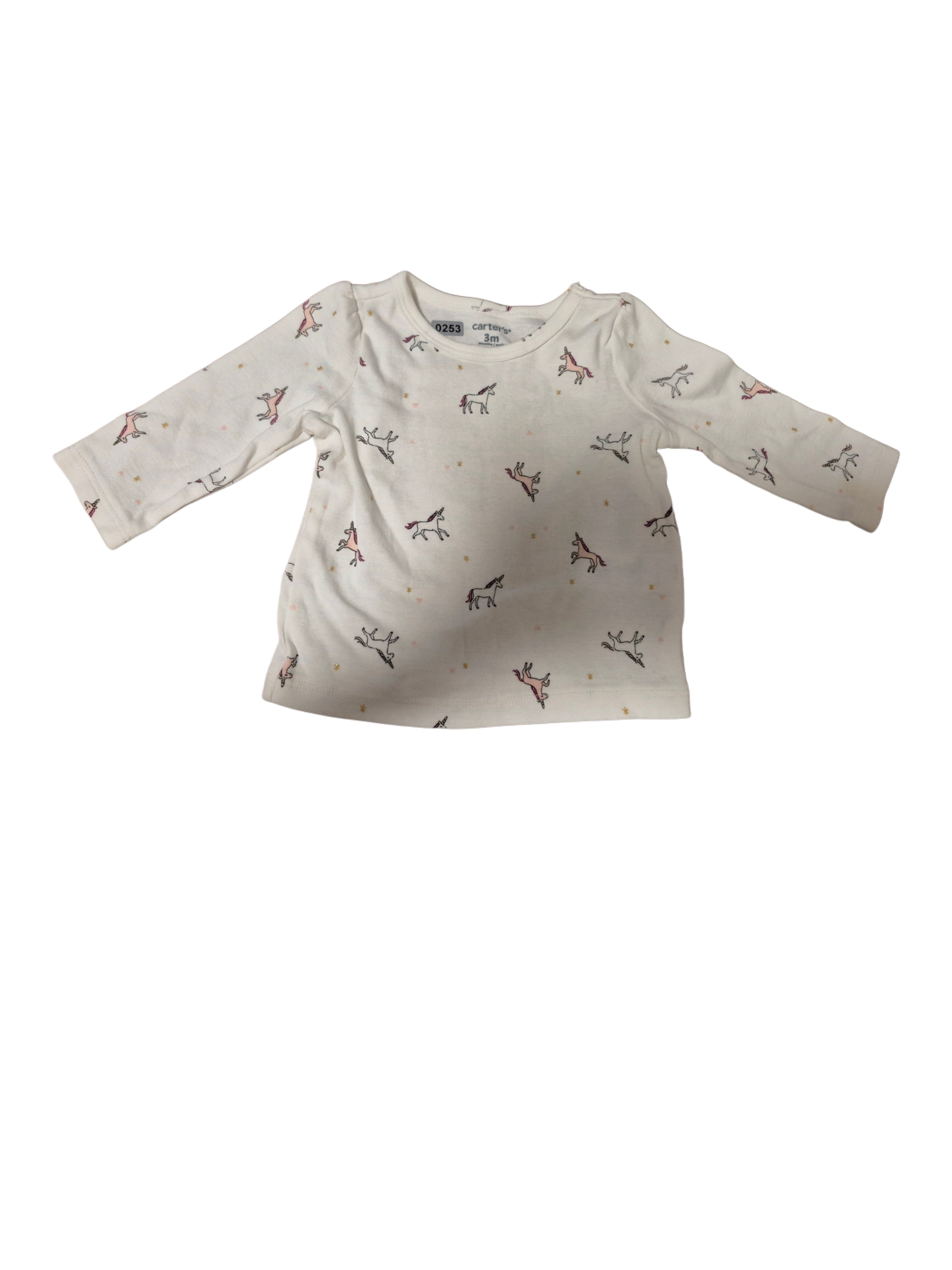 Baby girl long sleeve shirt unicorn graphics