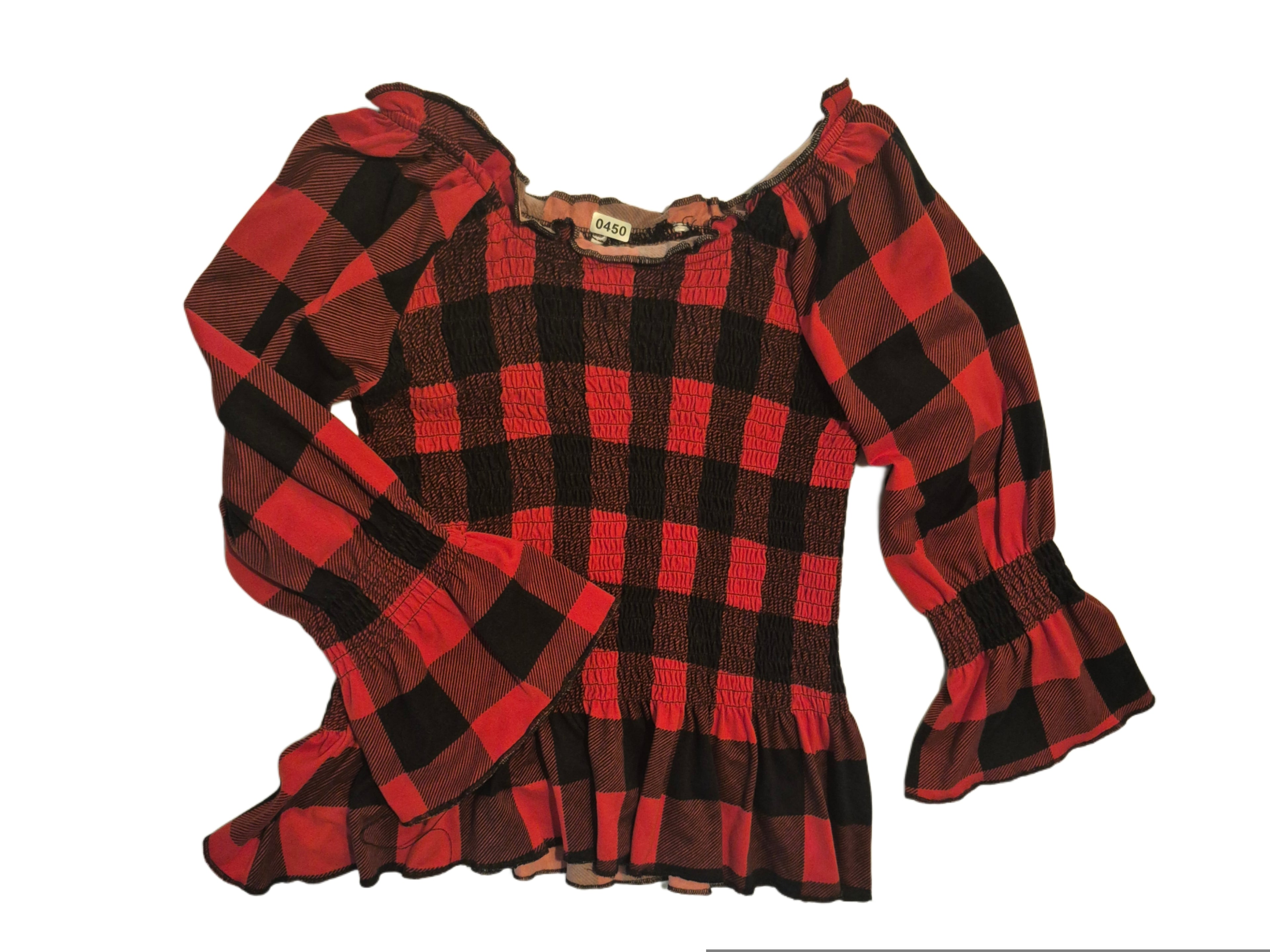 Girls plaid long sleeved