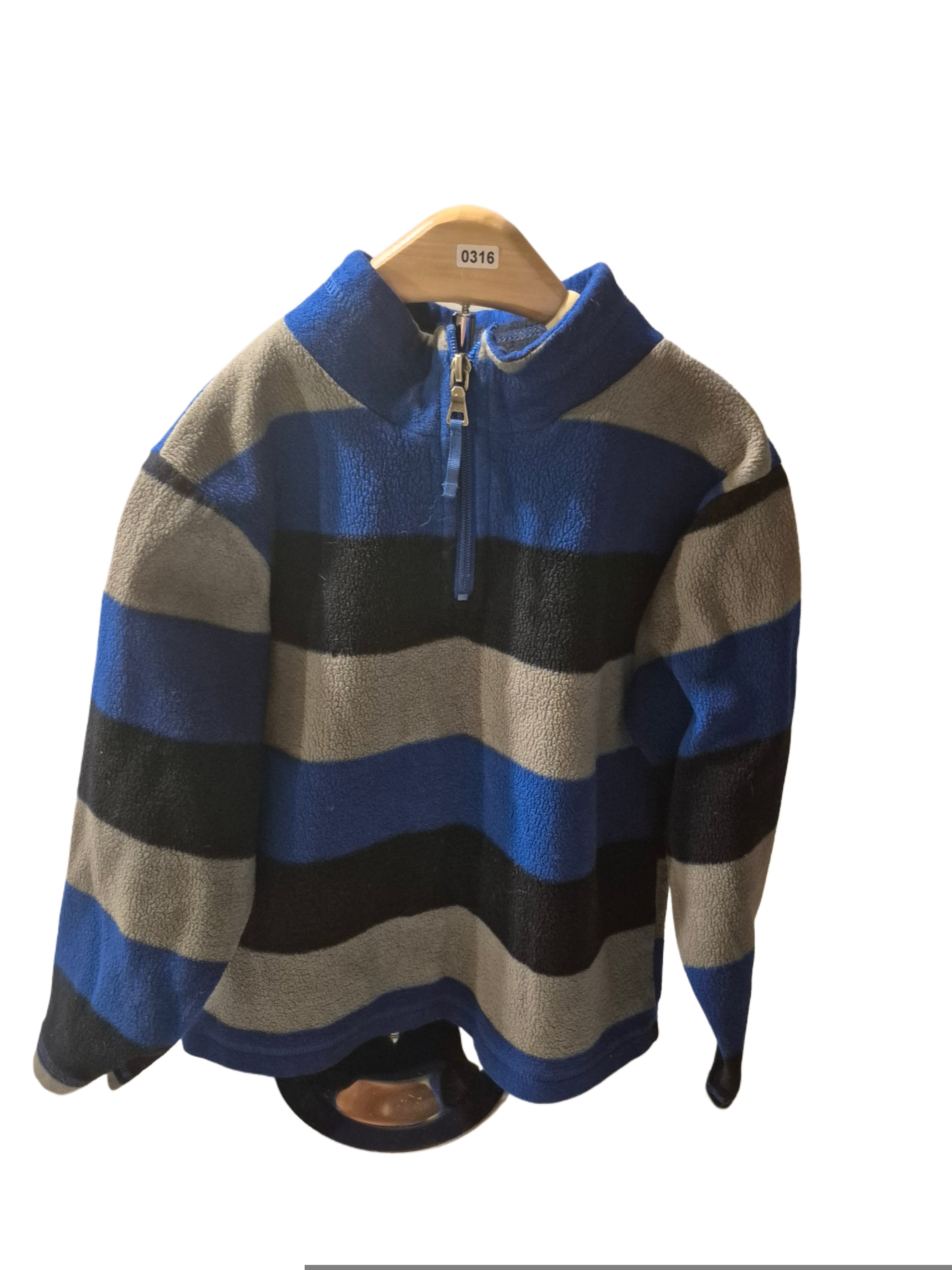 Blue and gray pullover sweater