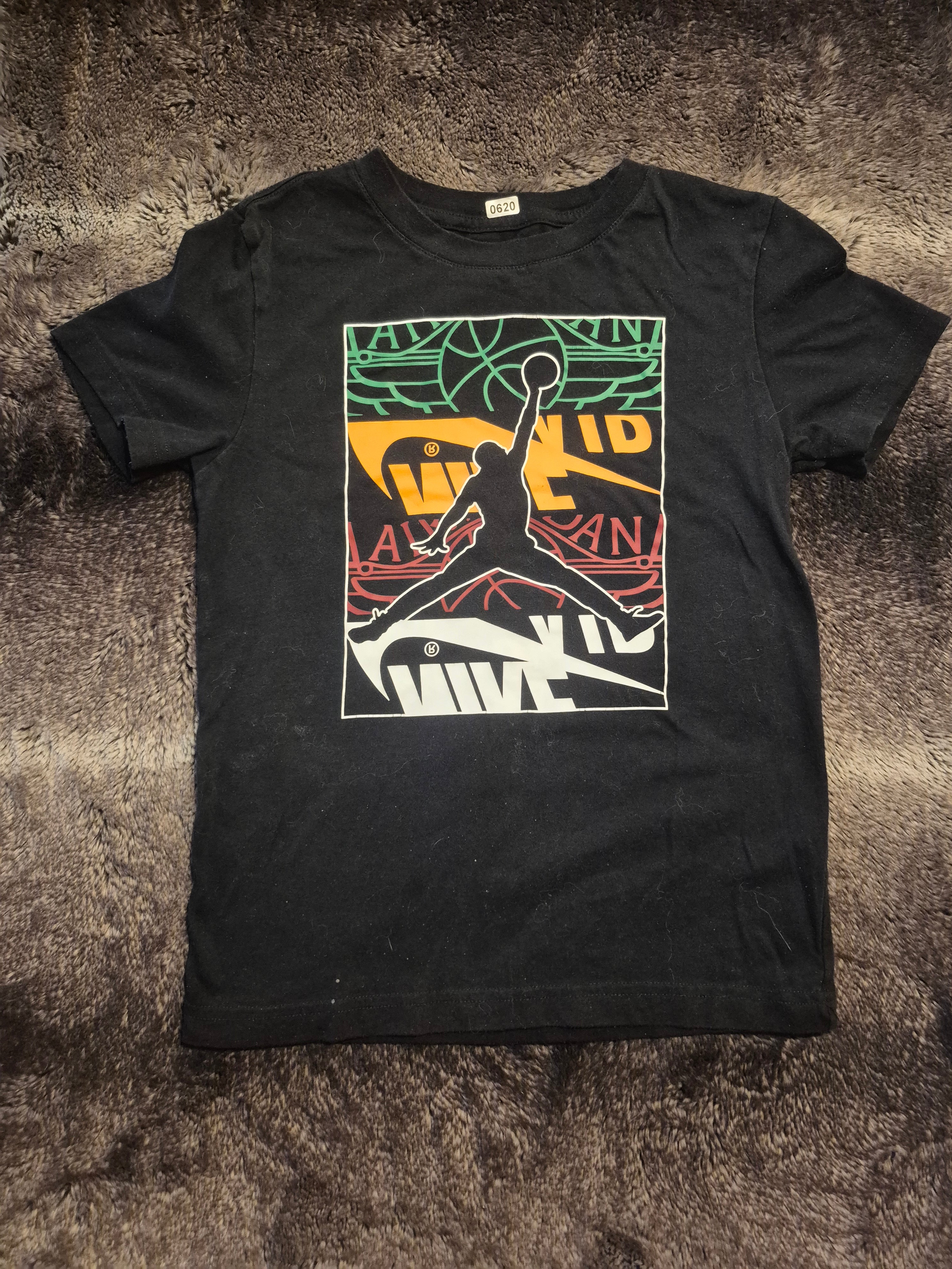 Black Jordan T-shirt with basketball graphic
