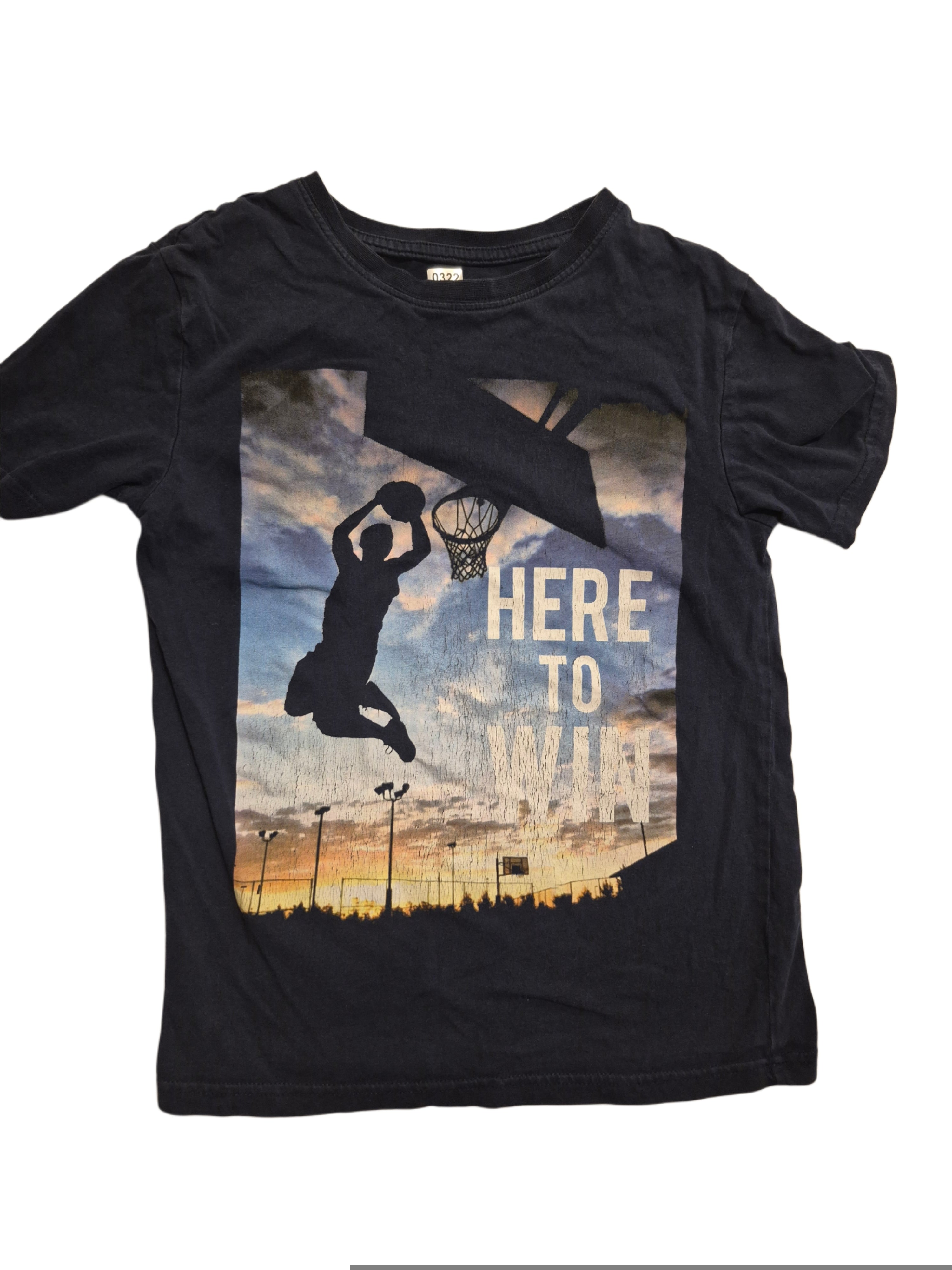 Blue basketball graphic T-shirt