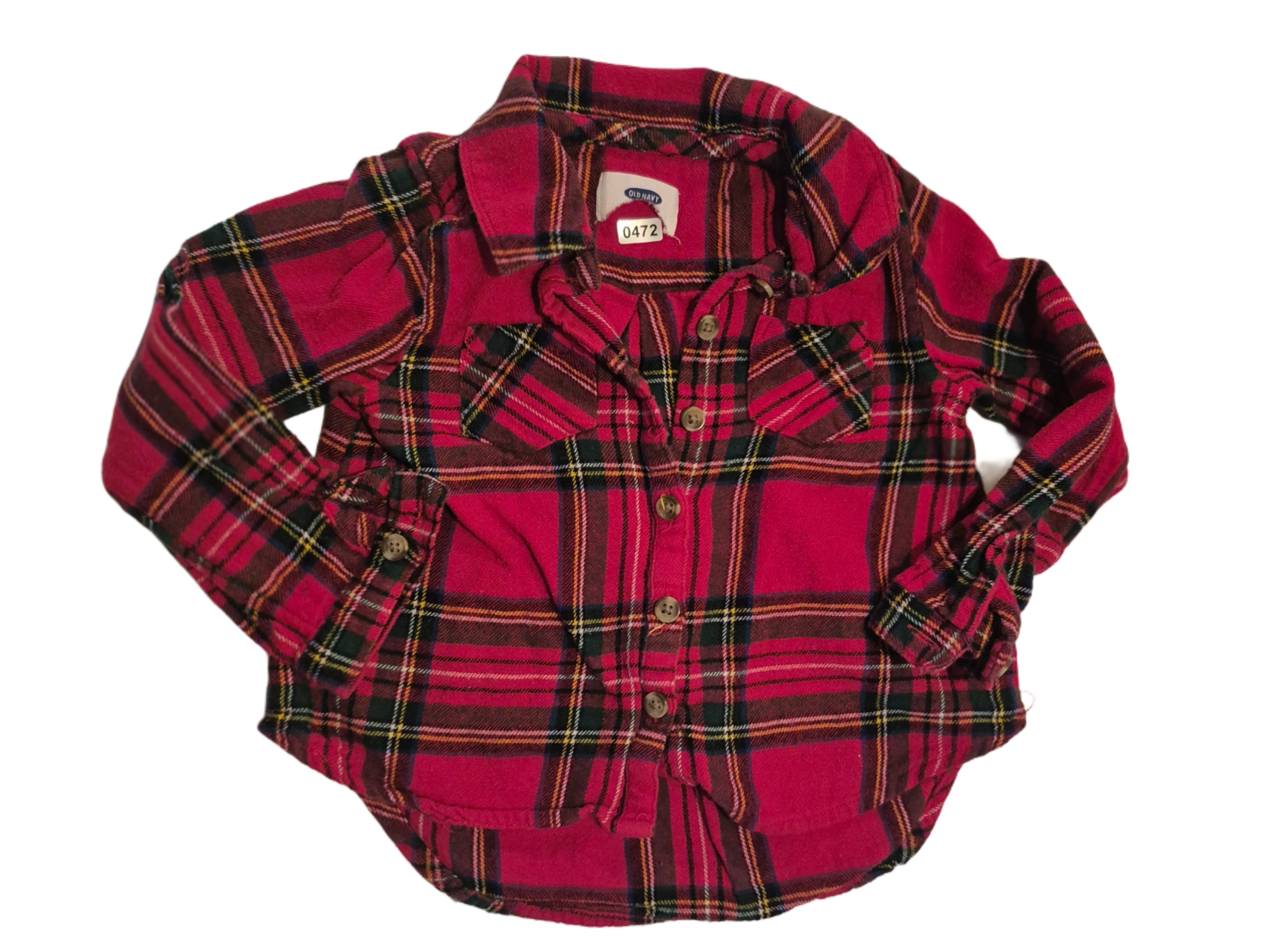 Plaid button up long sleeve toddler