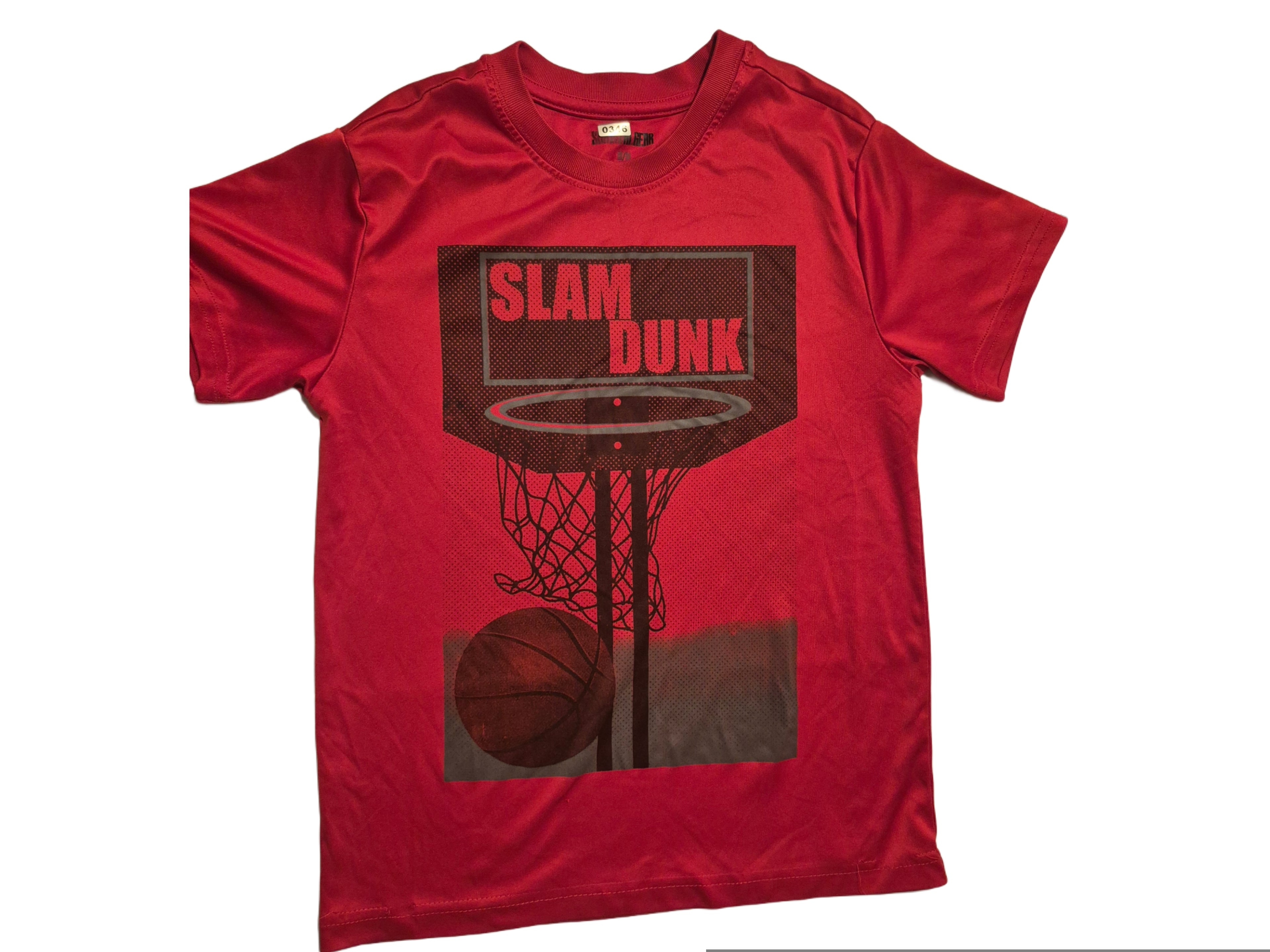 Boys red basketball graphic T-shirt