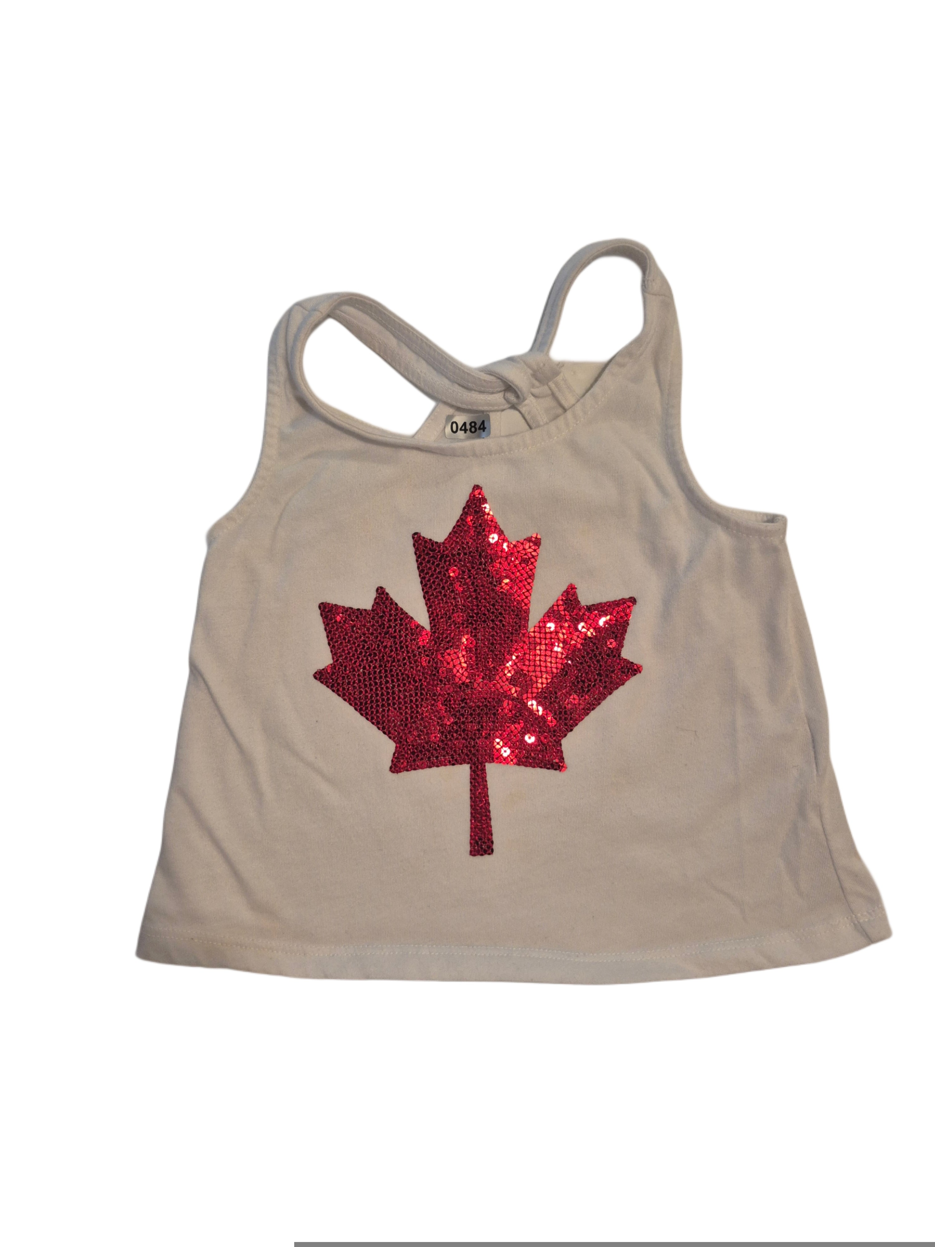 Tank top (sequin maple leaf)