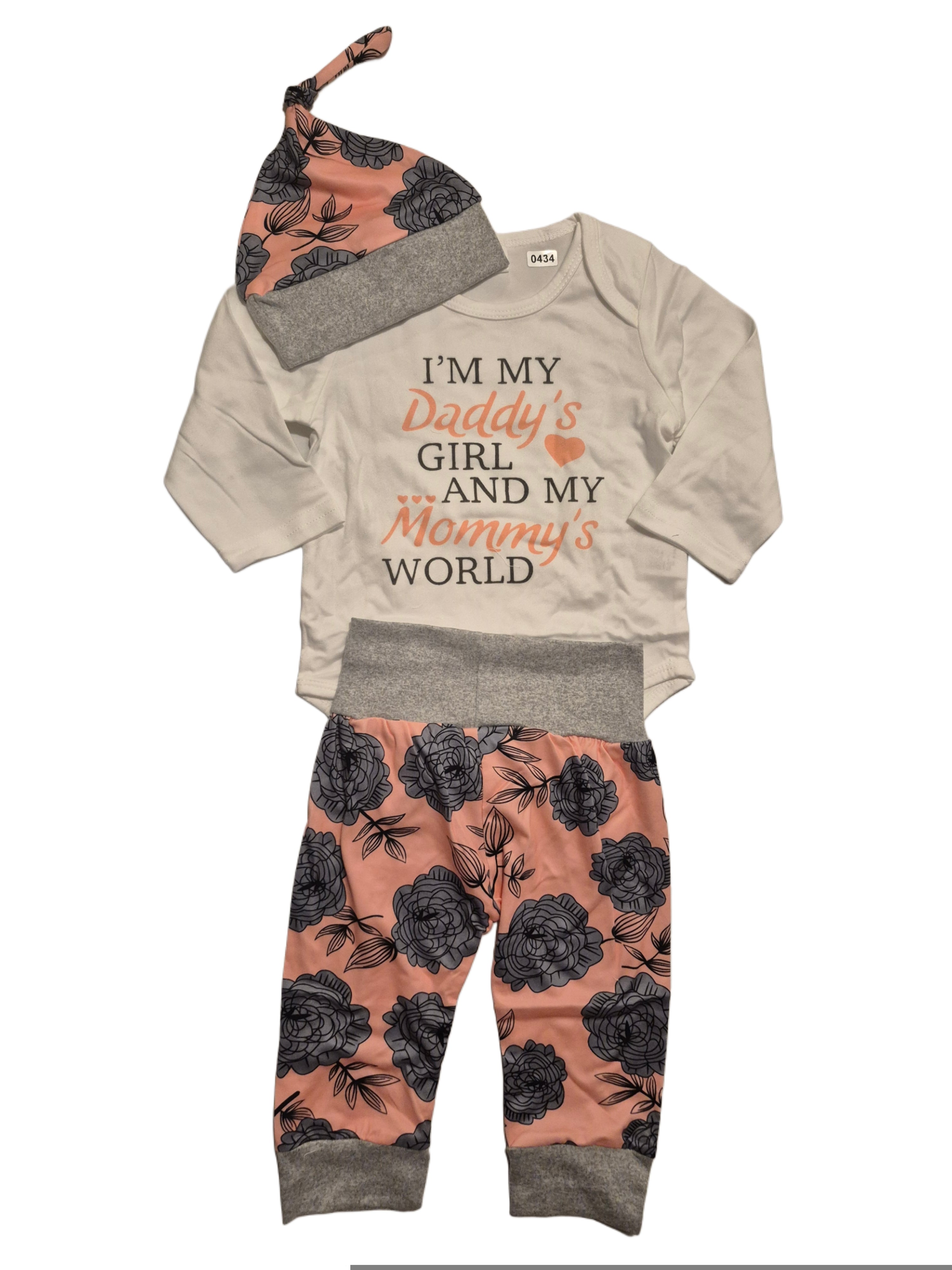 Baby girl Shirt and pants with hat! (Set)