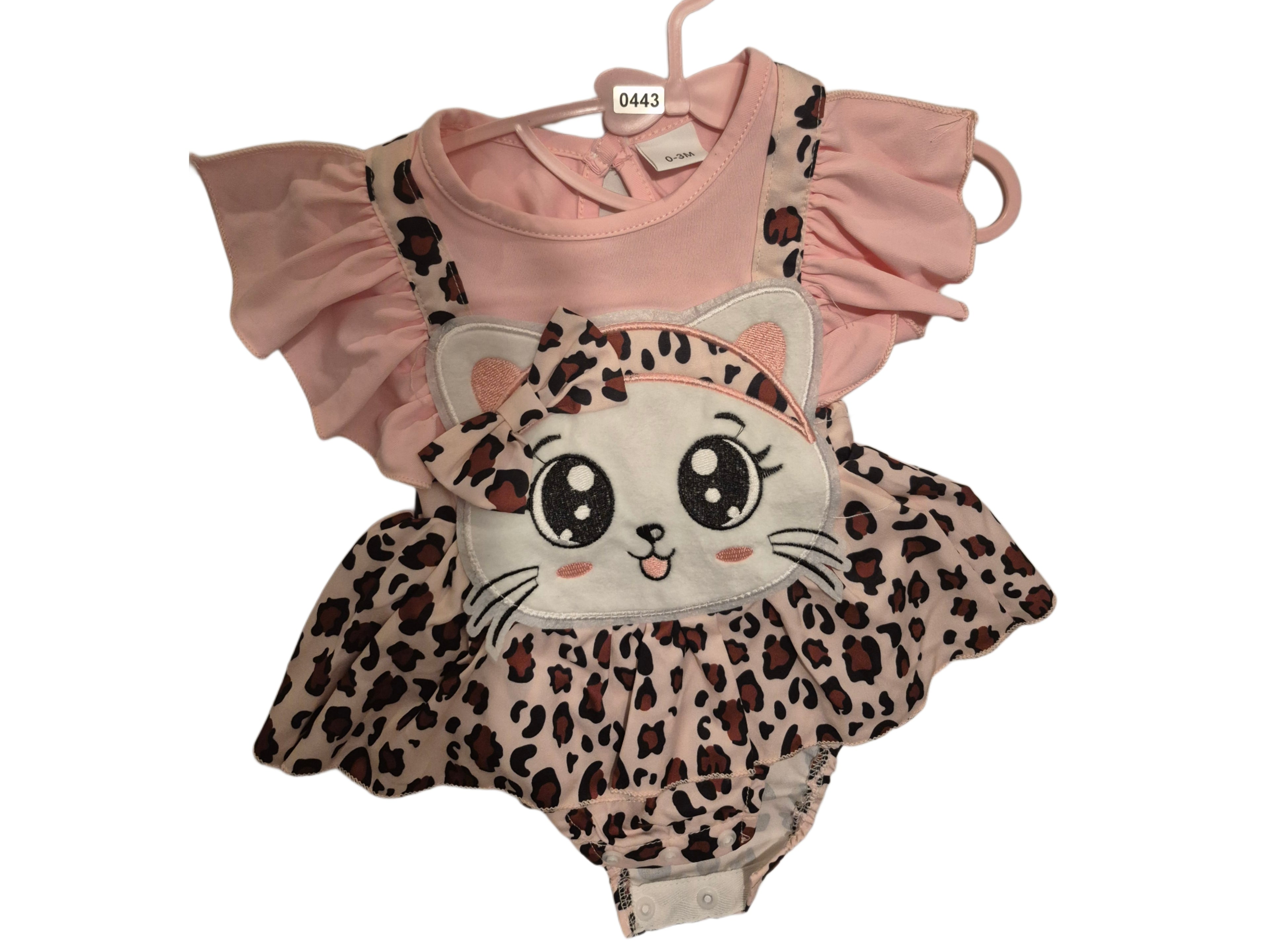 Baby girl cheetah print romper dress