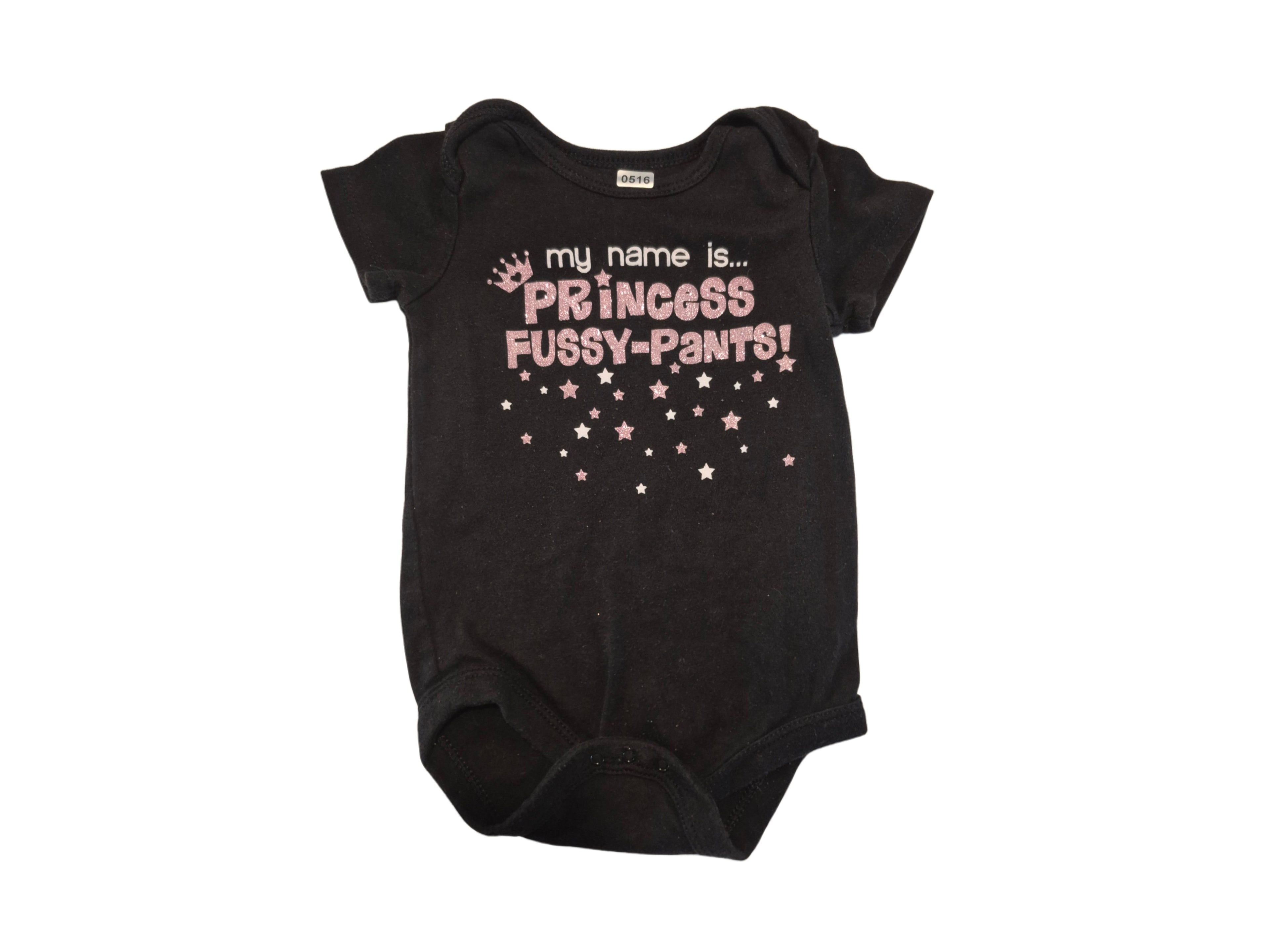 Short Sleeved Onesie “princess fussy-pants”