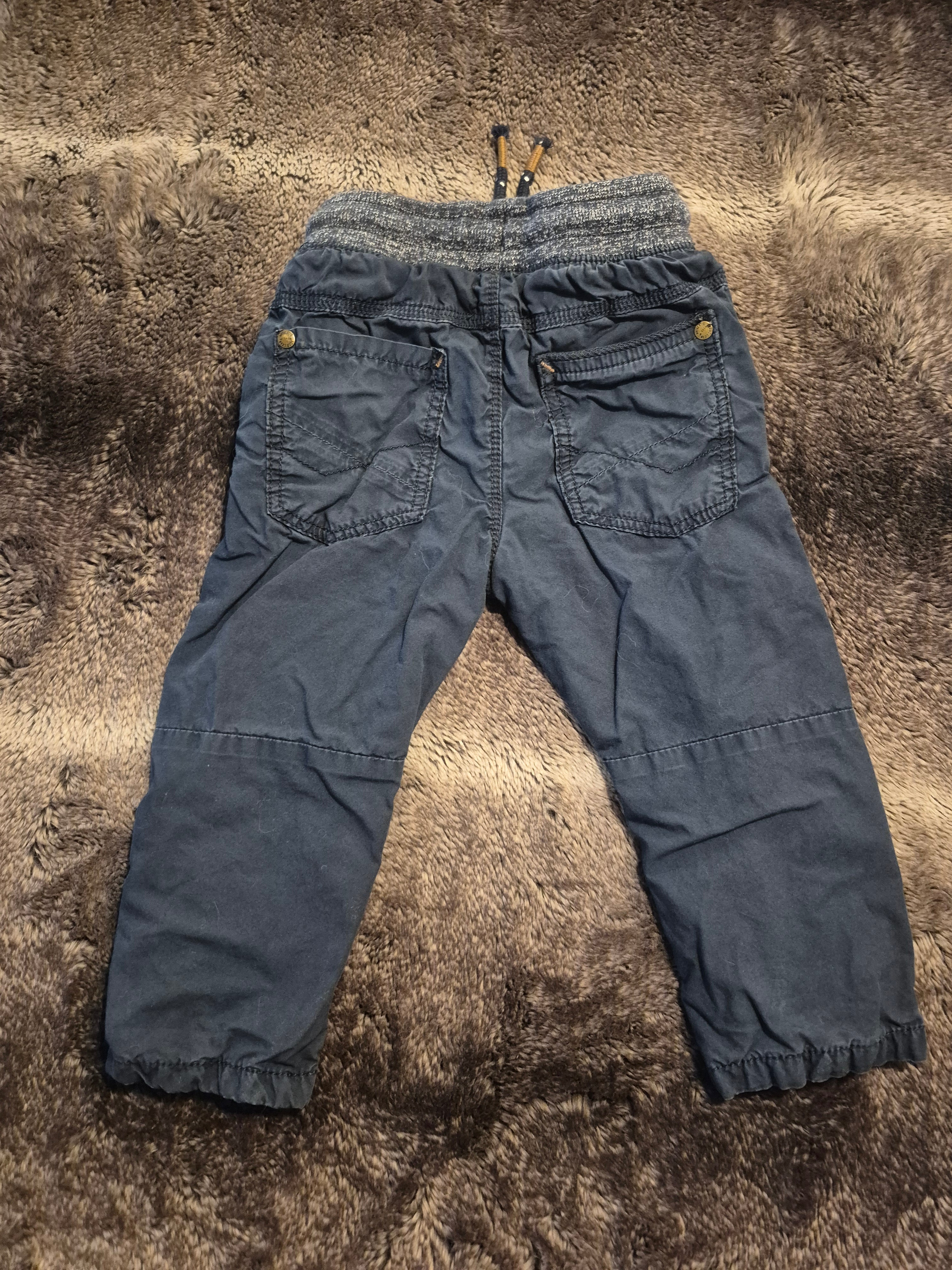Blue cargo pants with stretch waist