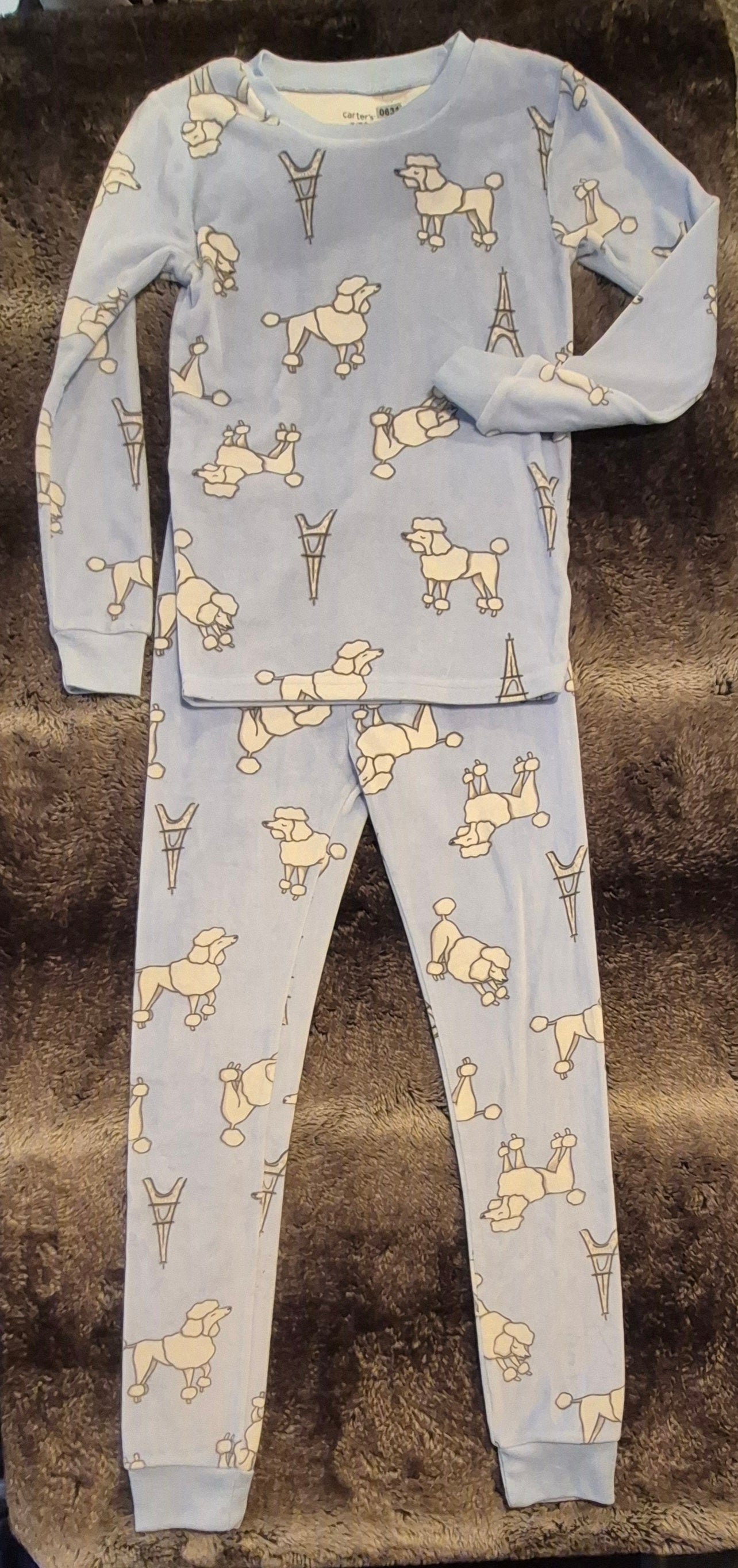 Pj set dog and Eiffel tower print