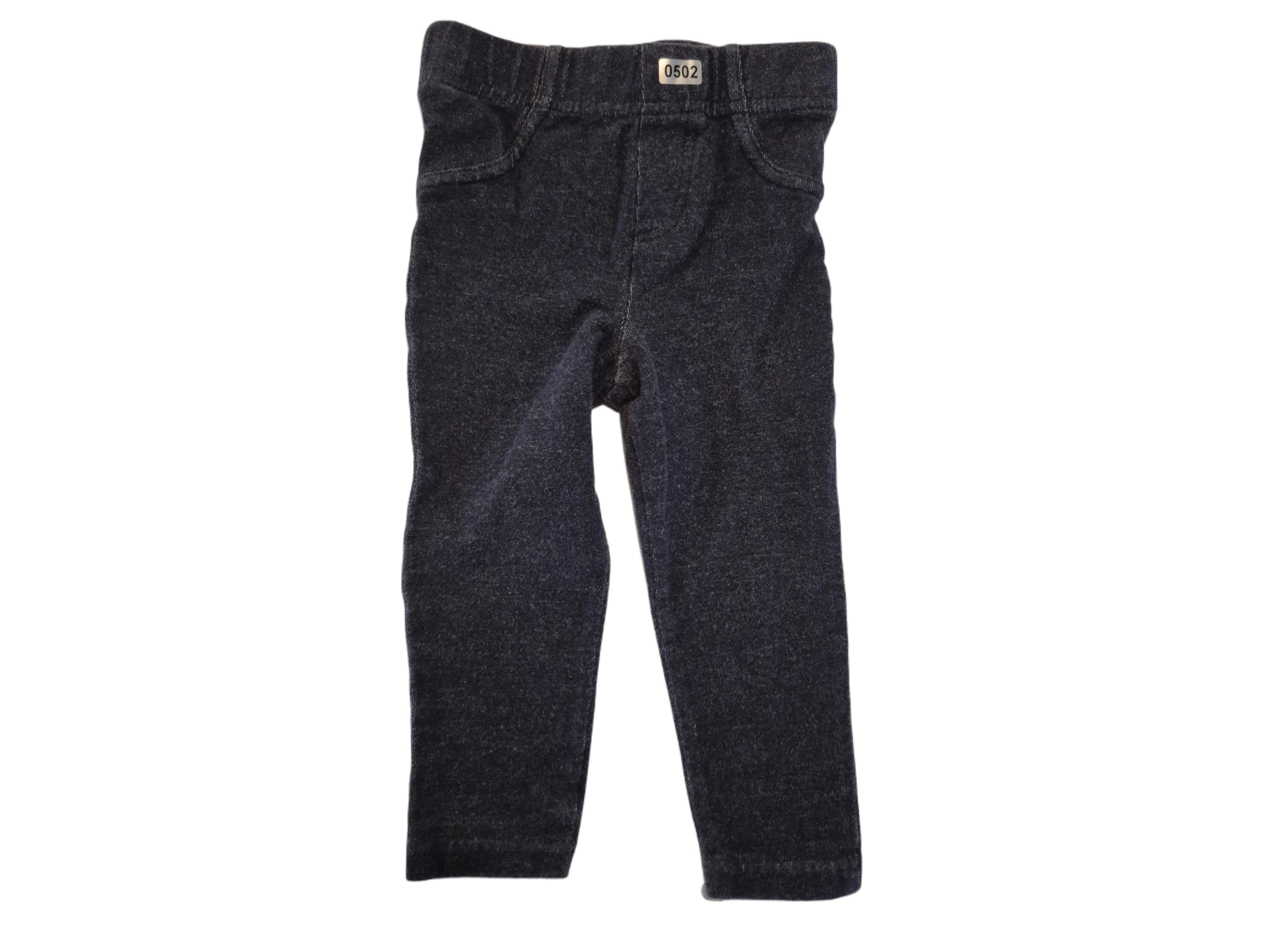 Dark wash baby jeggings with elastic waistband