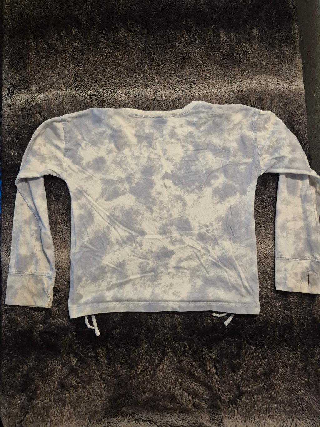 Long sleeved blue tie-dye shirt