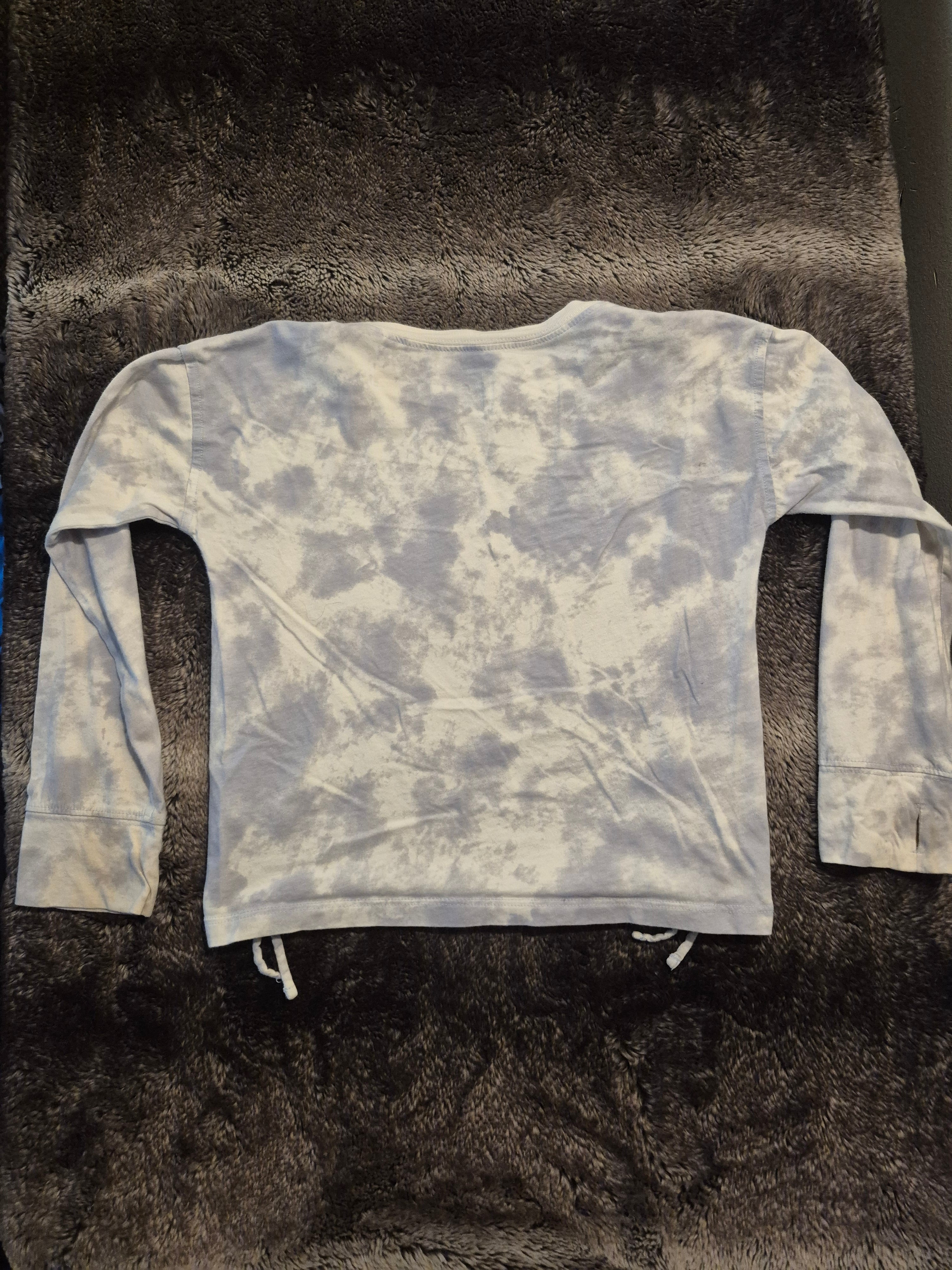Long sleeved blue tie-dye shirt