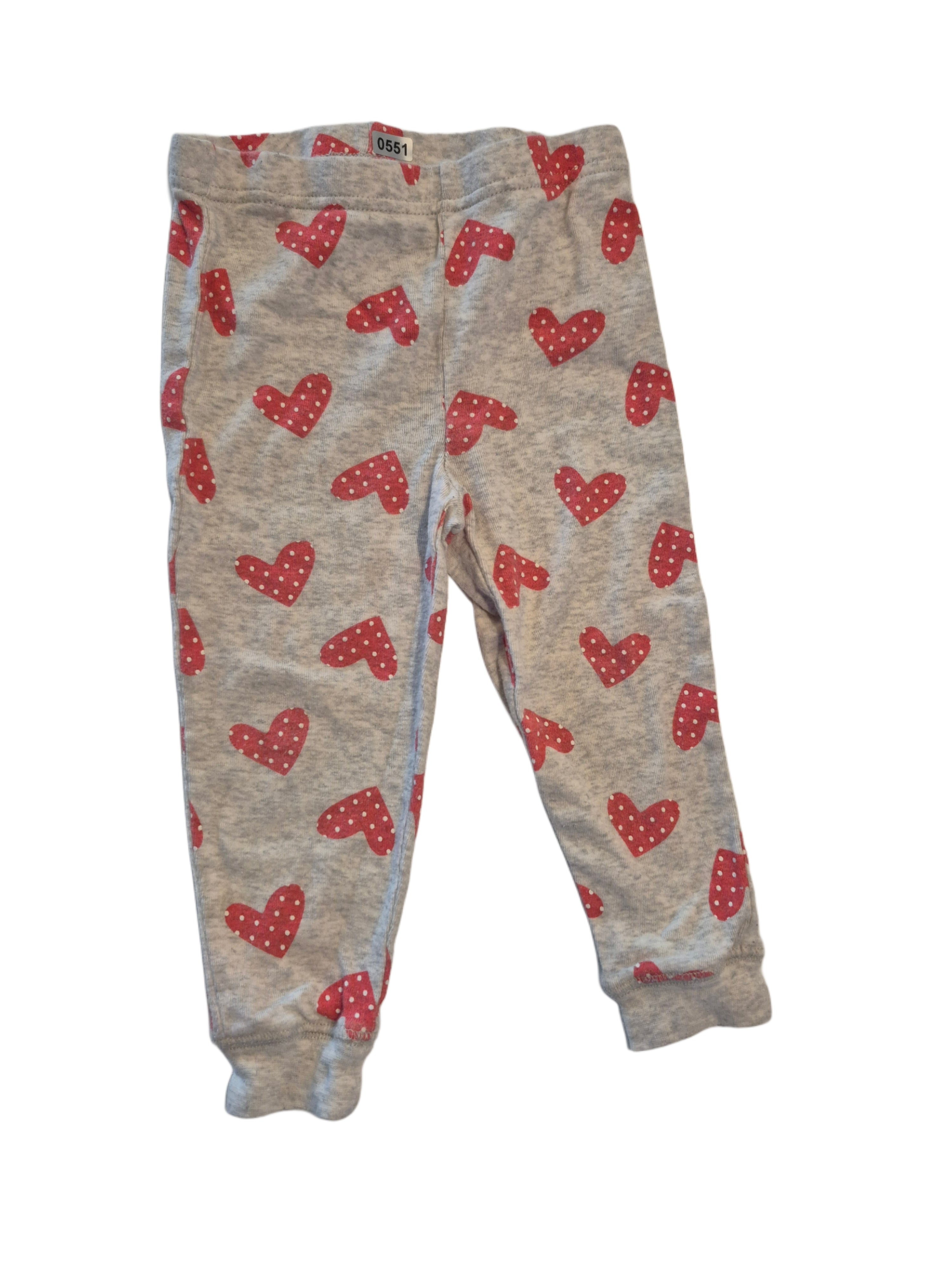 Grey Pants With Heart Prints