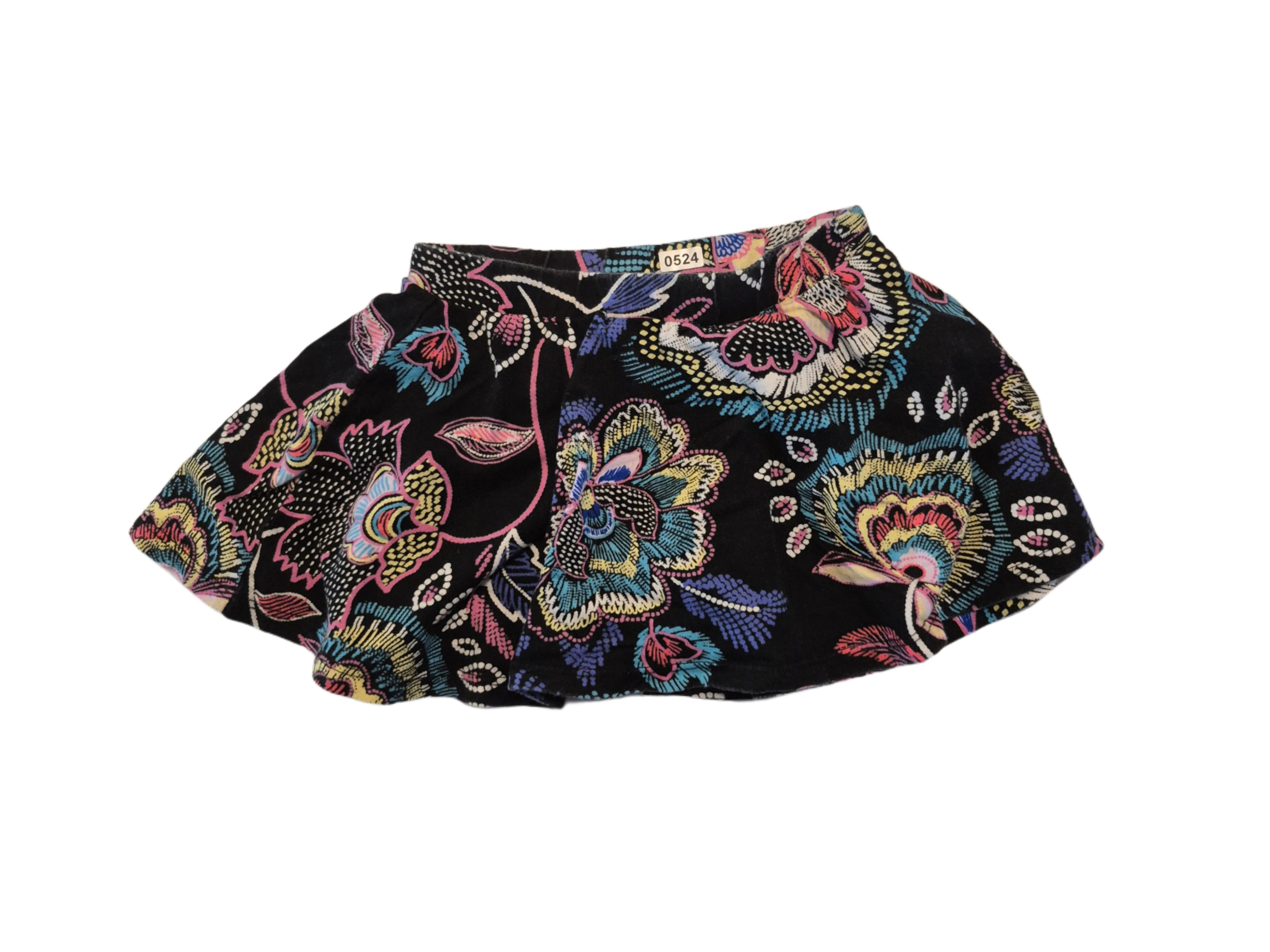 Black Skirt “Flower Print”