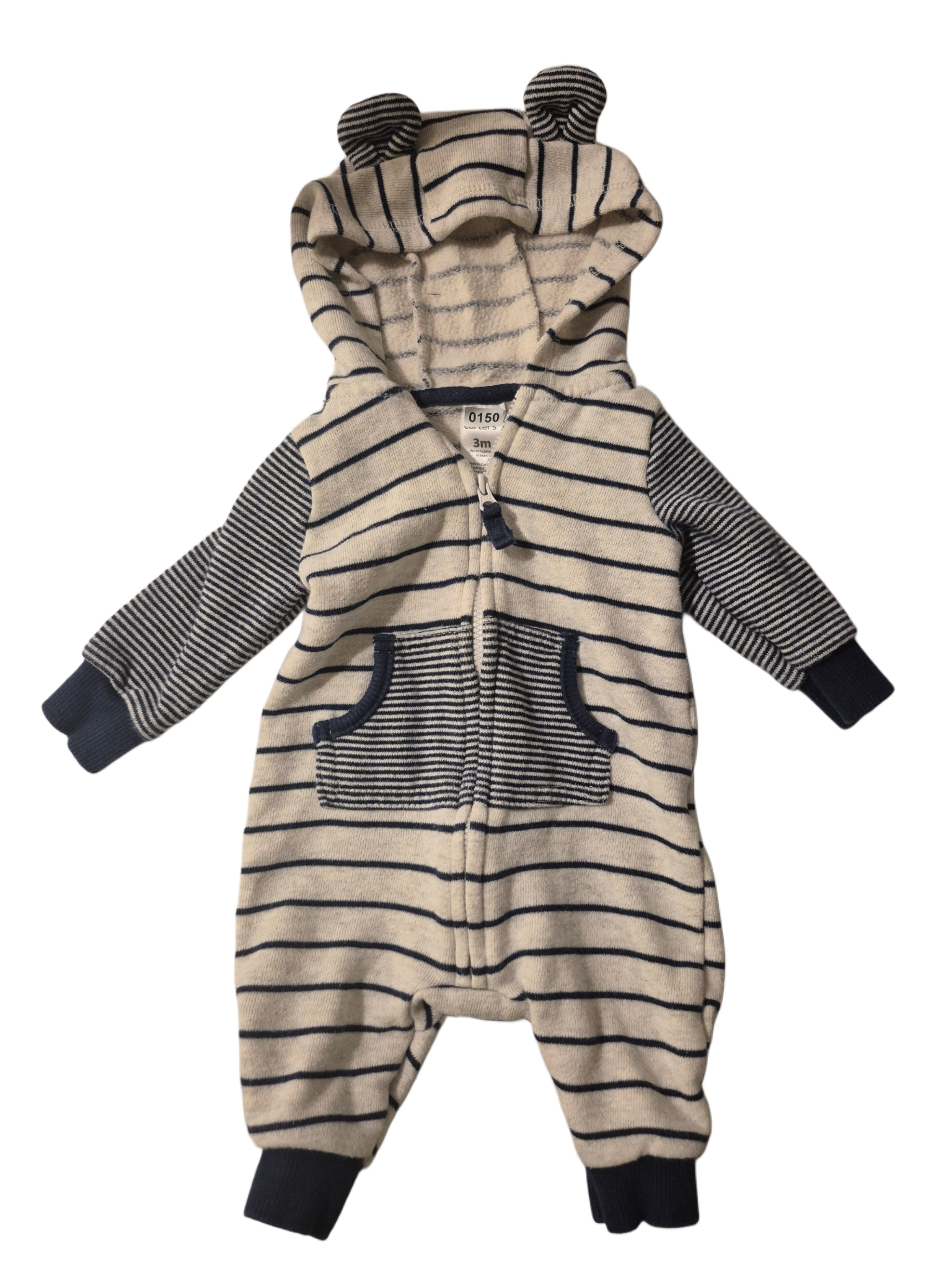Carter's striped onesie with hood