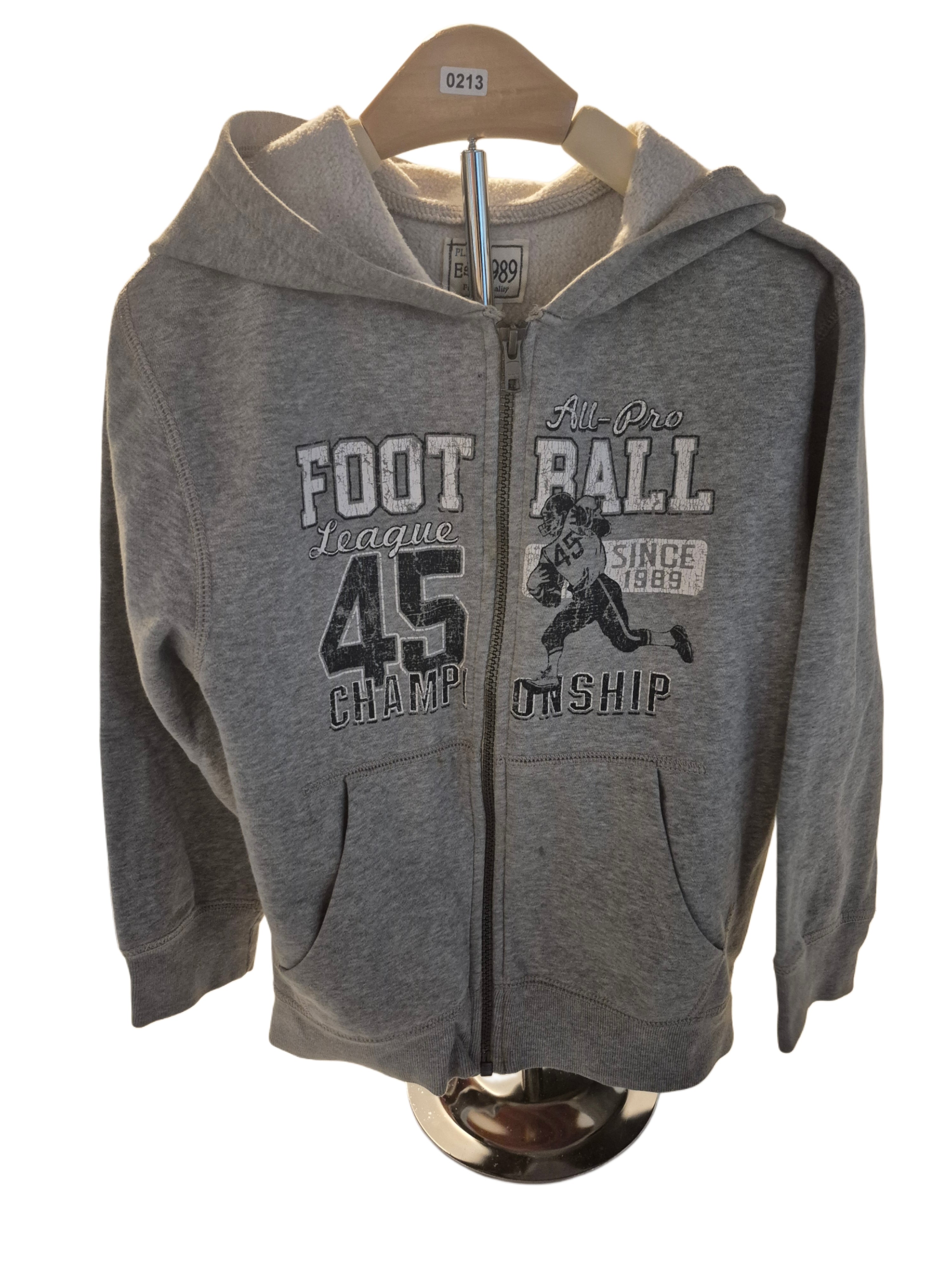 Grey boys zip up hoodie