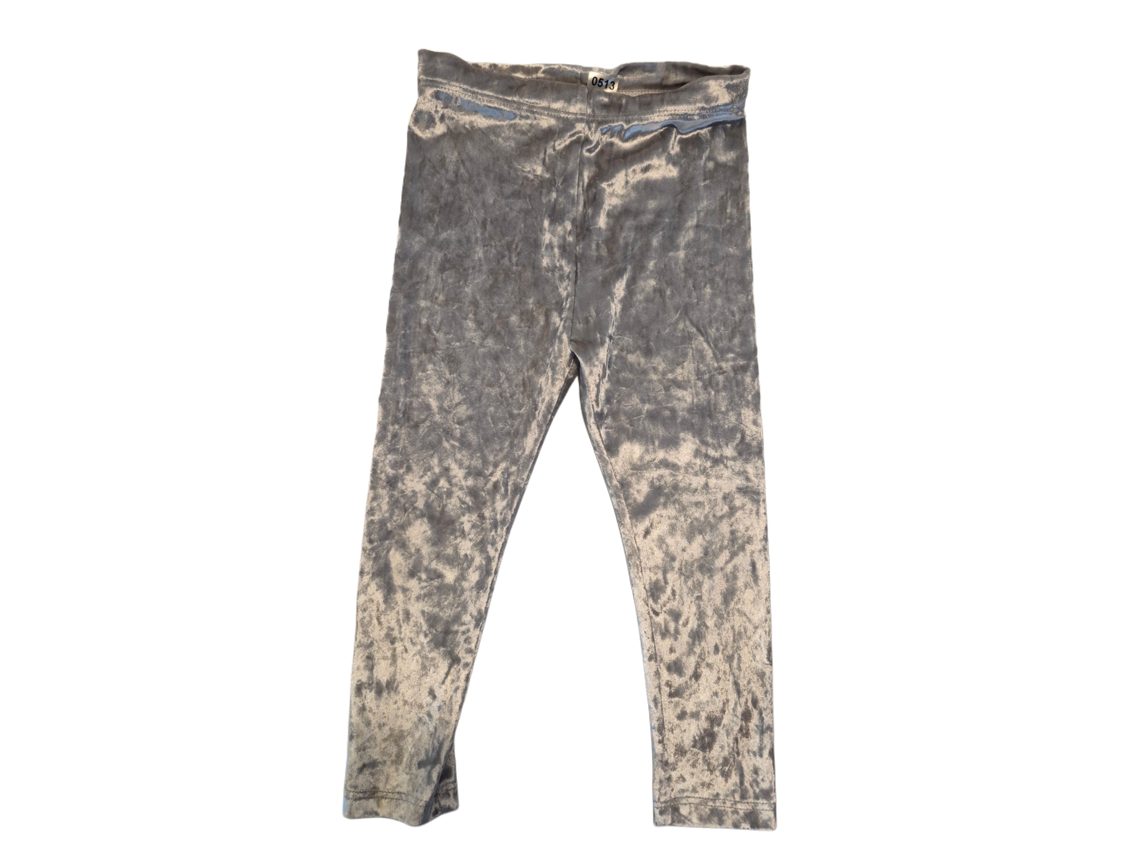Silver velvet leggings