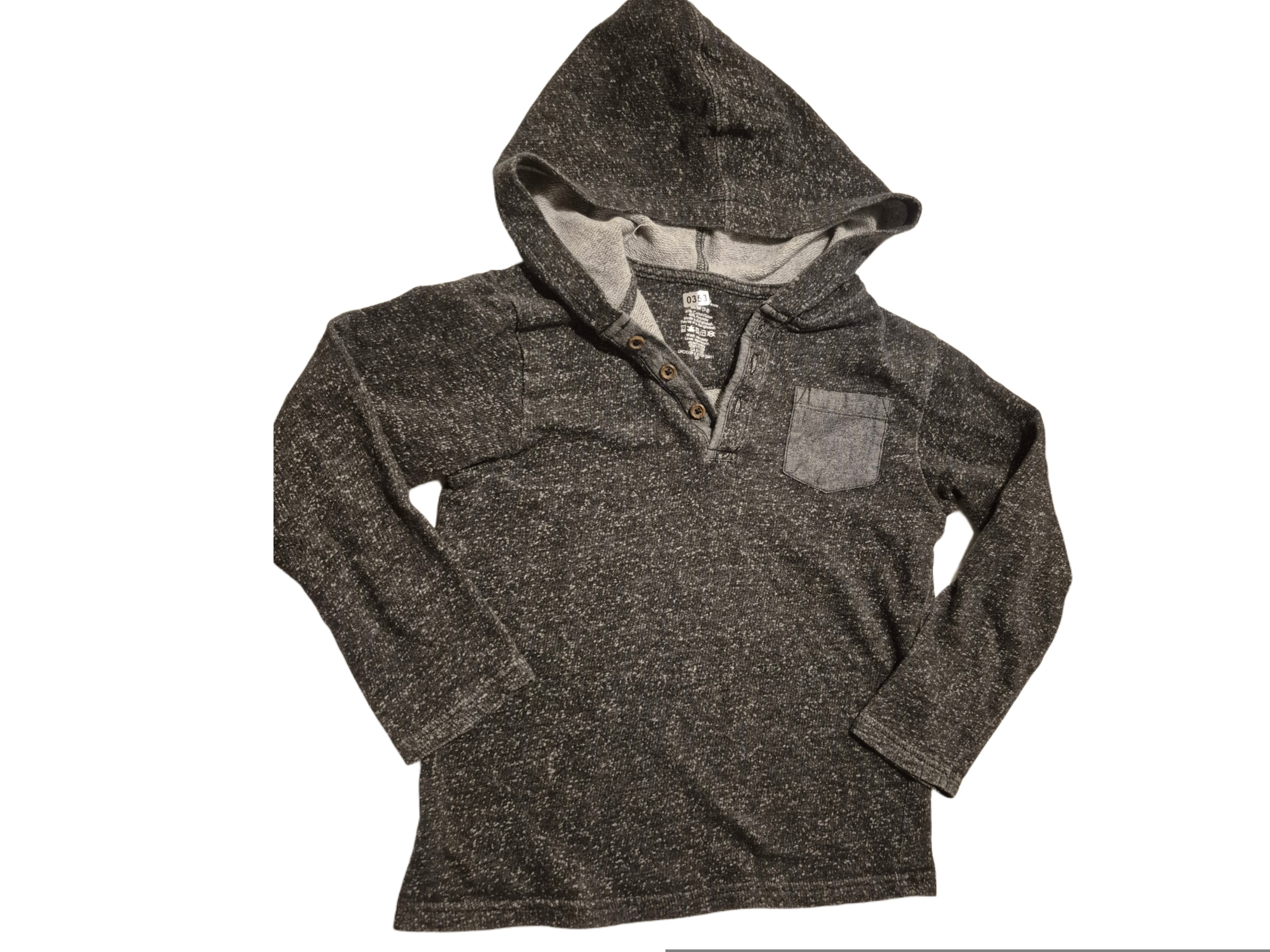 Boys dark grey long sleeve hooded