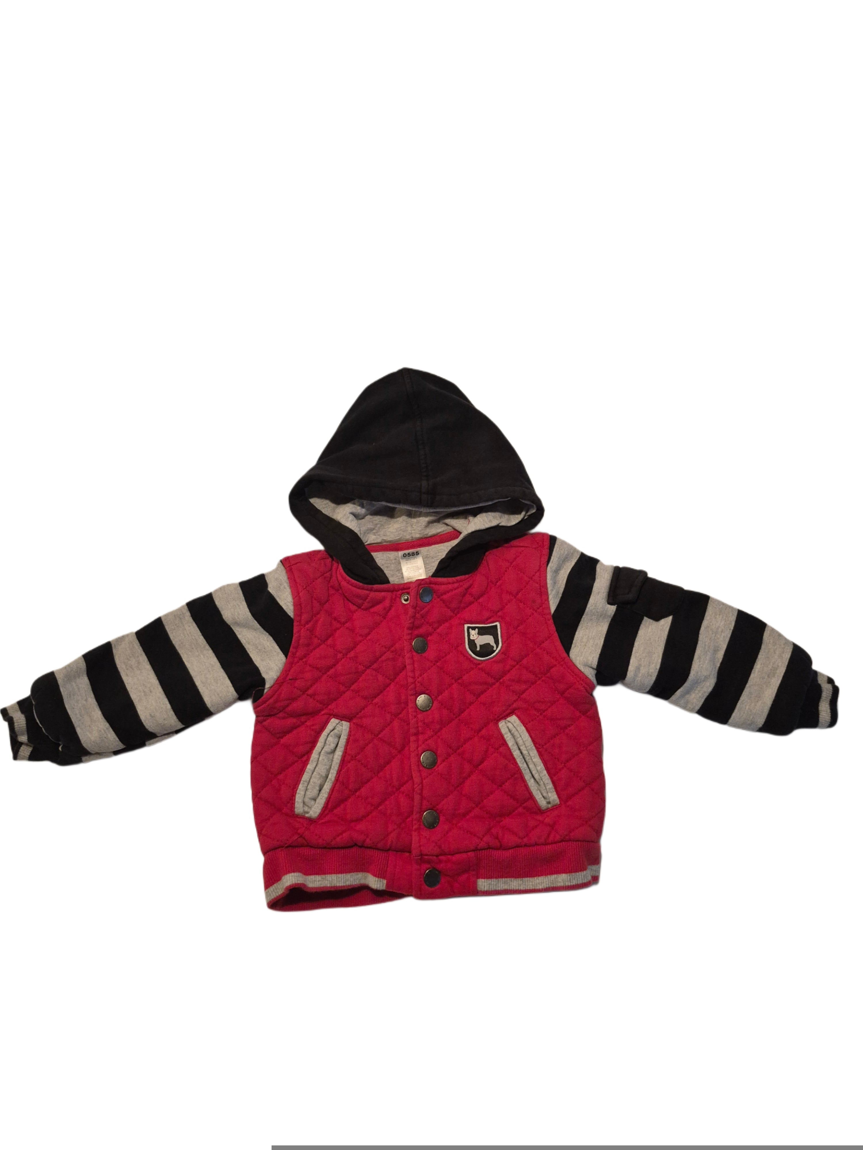 Buttoned up hoooded coat