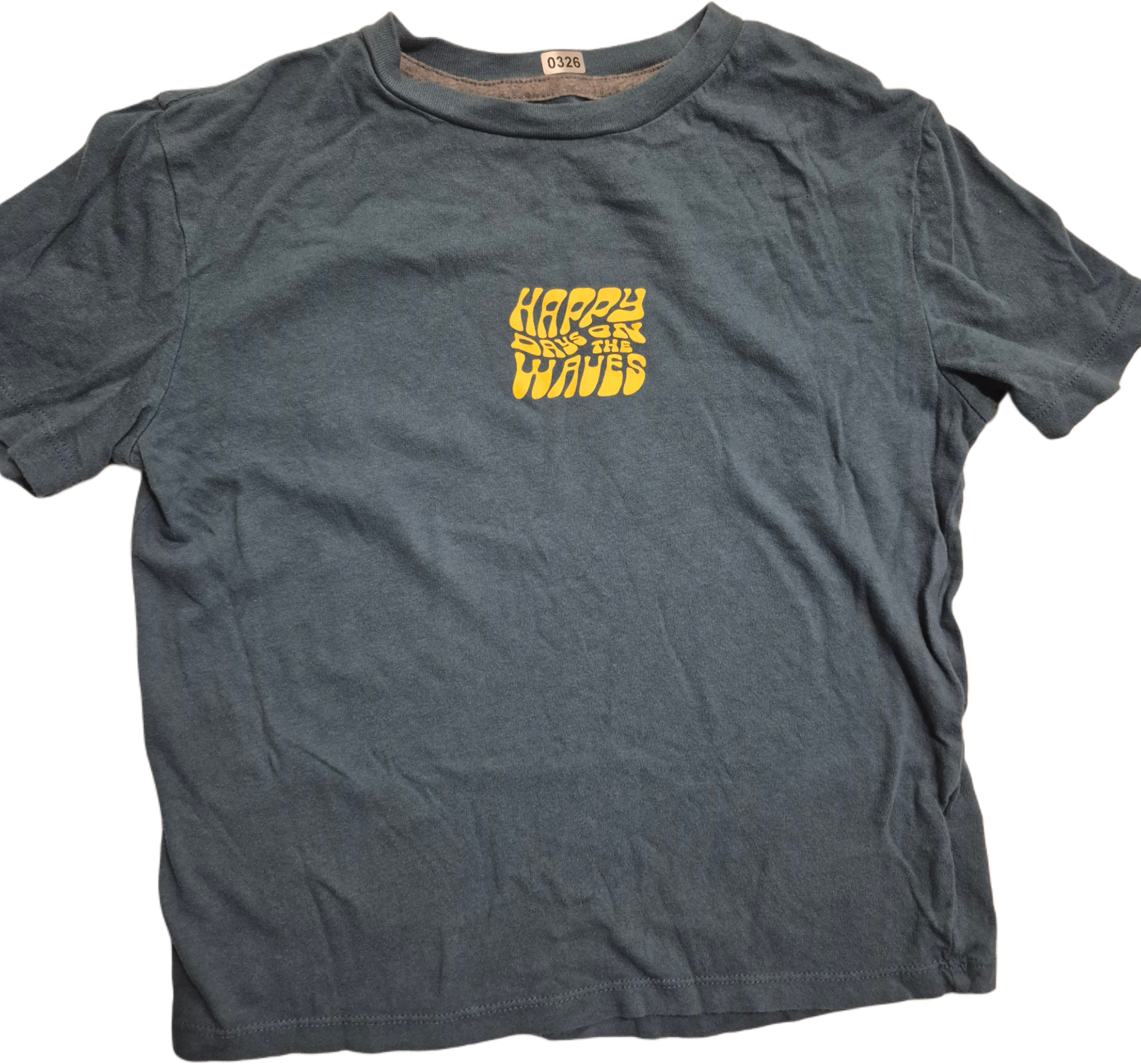 Green t-shirt “ happy days on the waves”