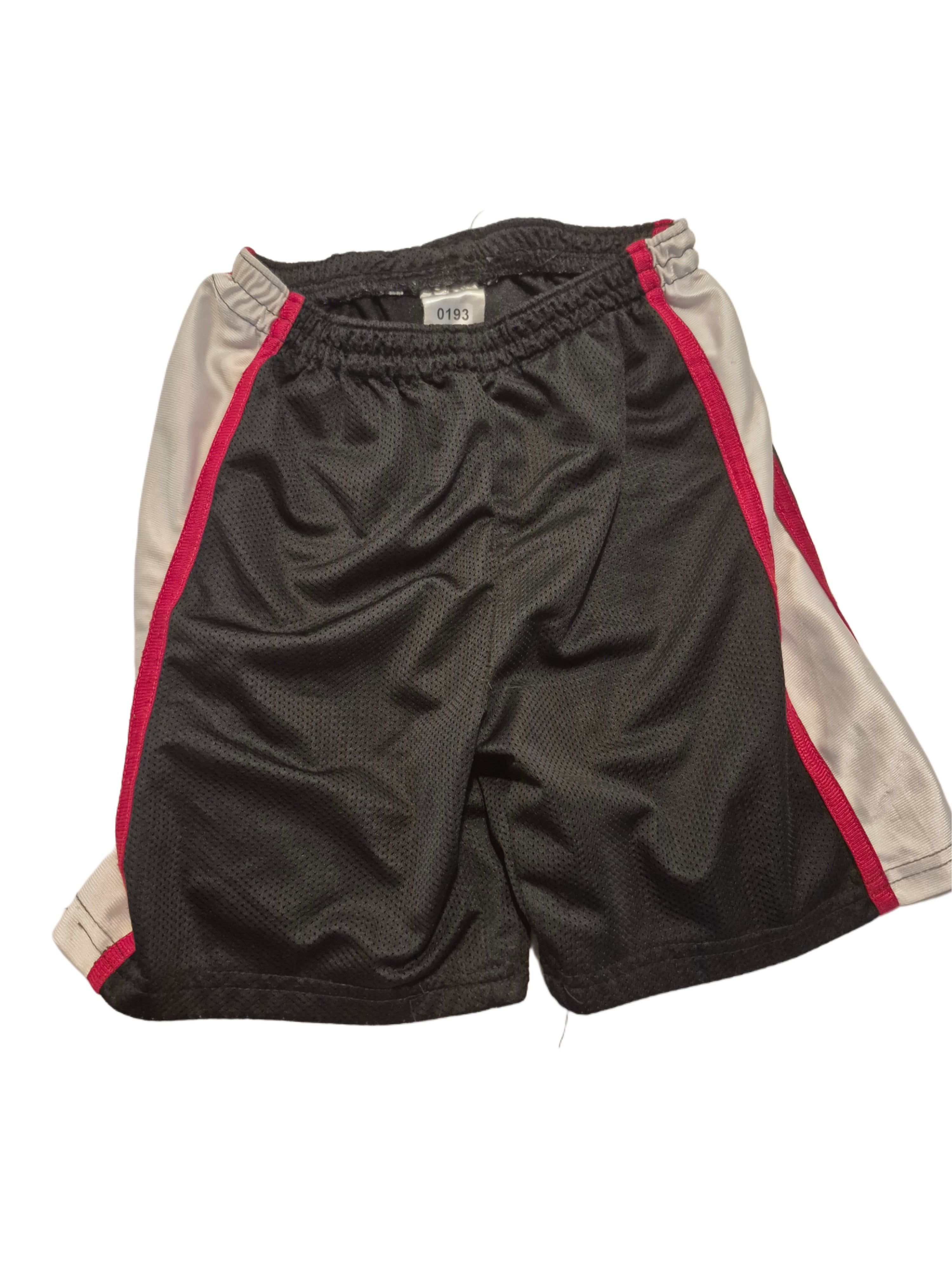 Boys basketball shorts (with grey and red stripes)