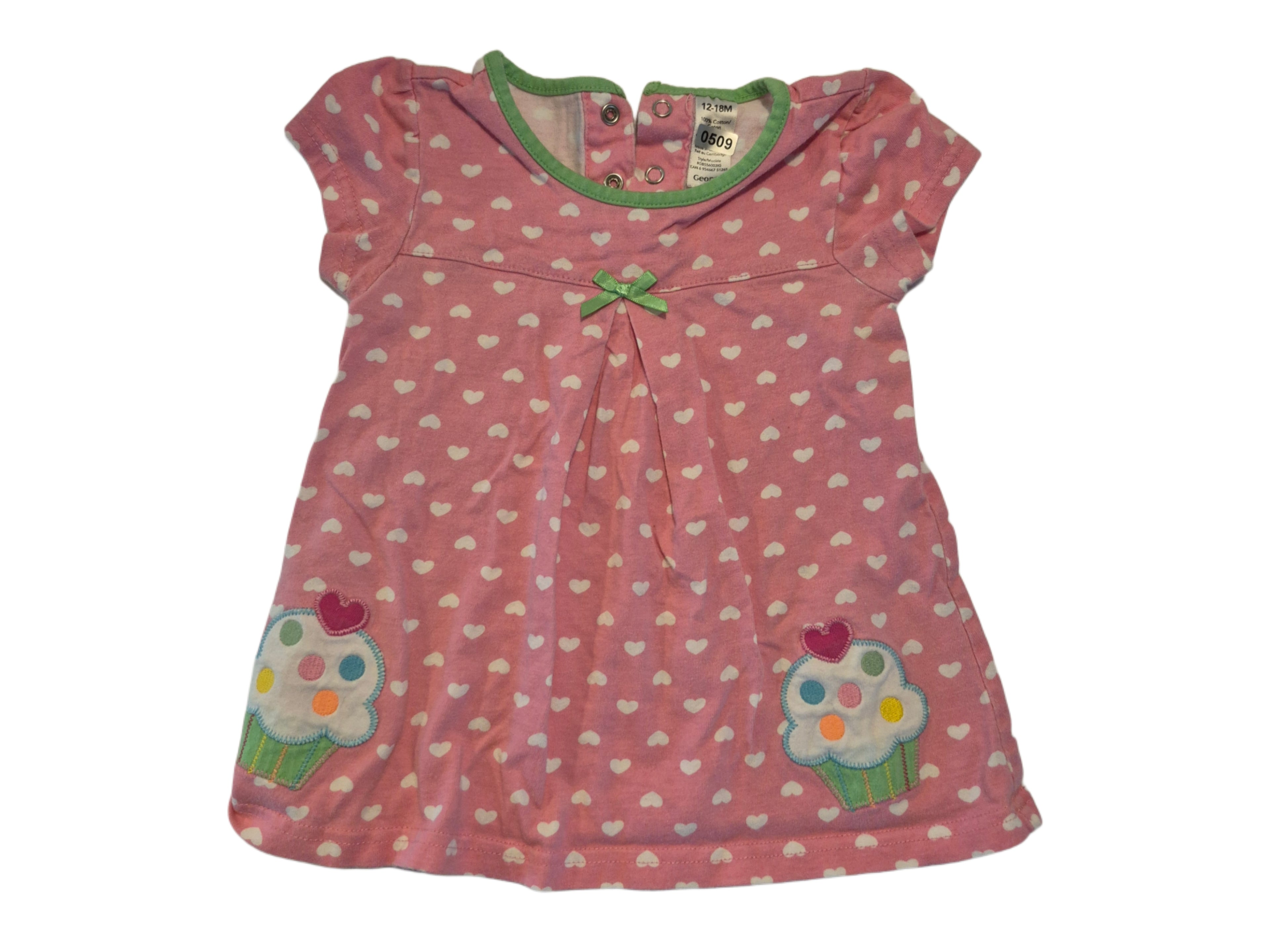 Girls shirts polka dot with cupcake print