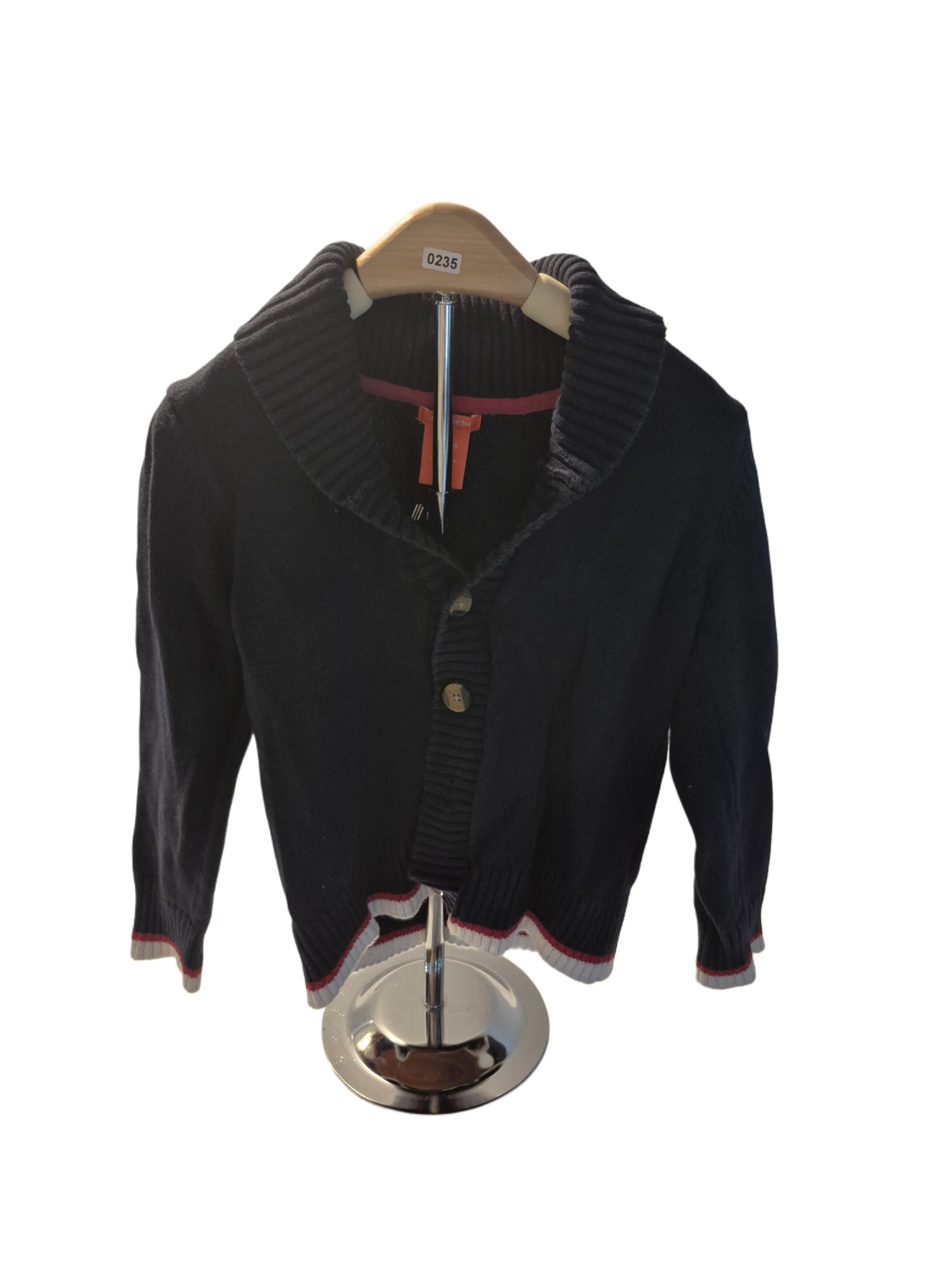 Boys collared knitted button up sweater