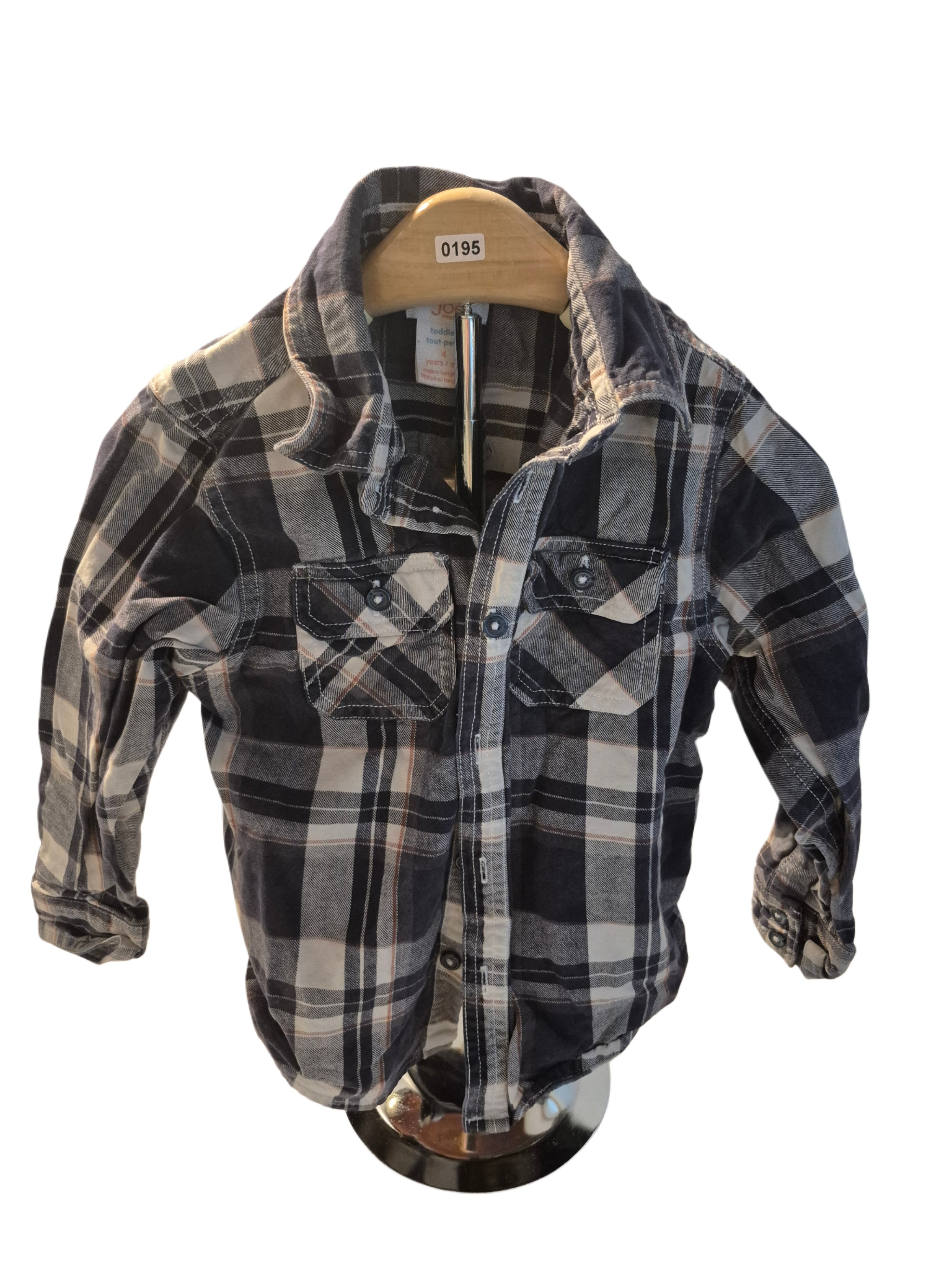 Plaid boys button up long sleeve