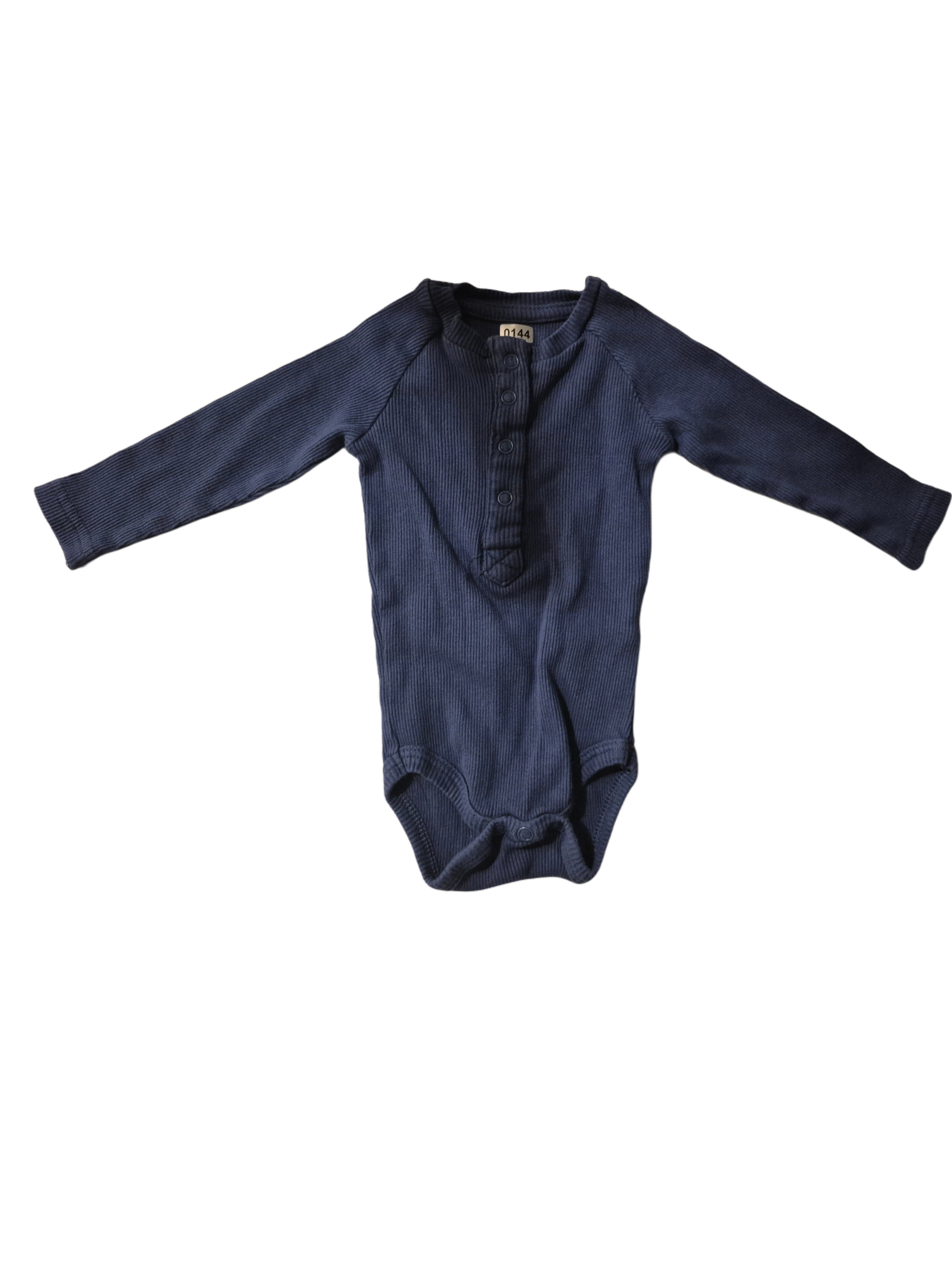 Blue button up onesie