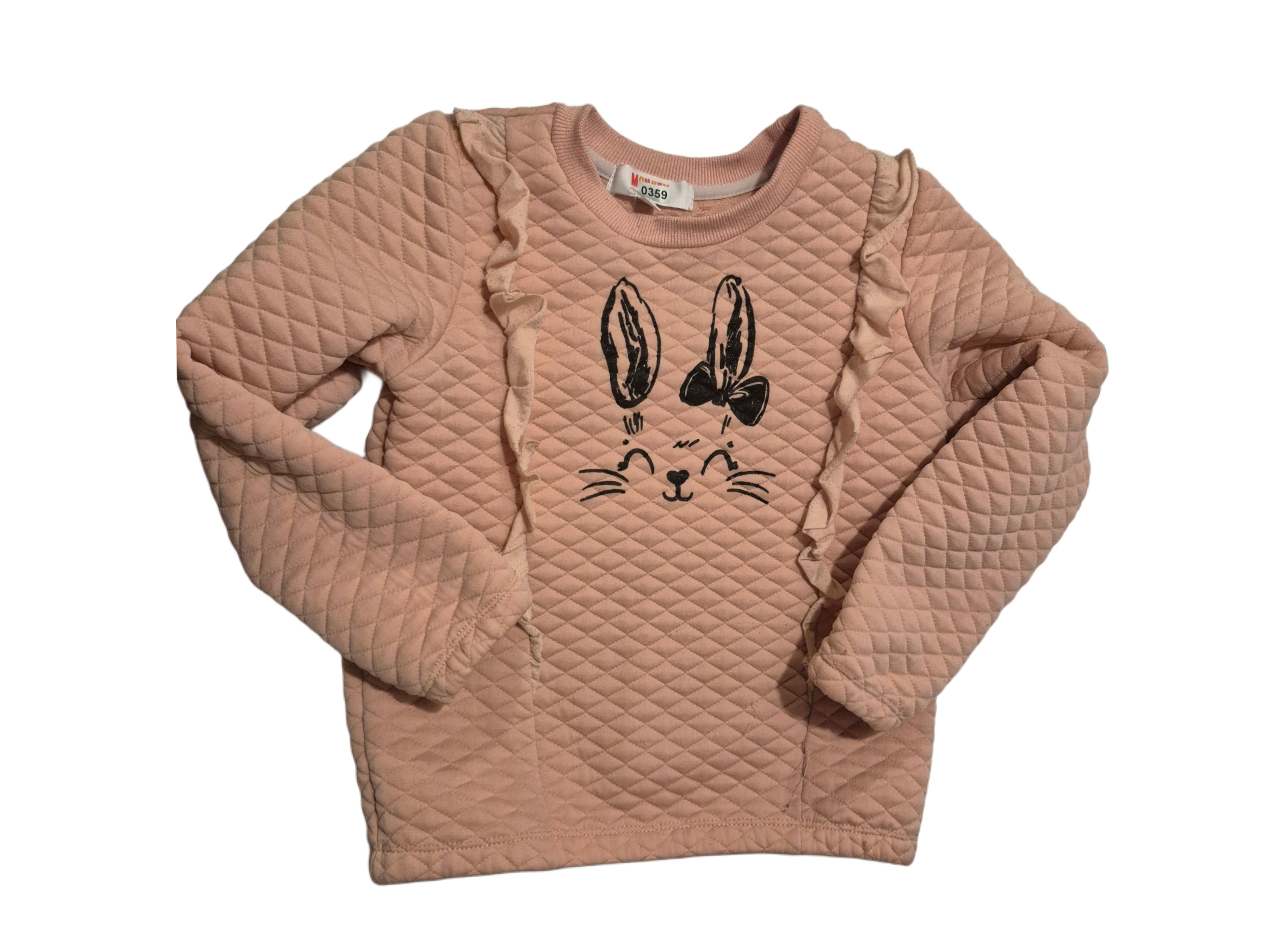 Toddler pink sweatshirt (rabbit print)