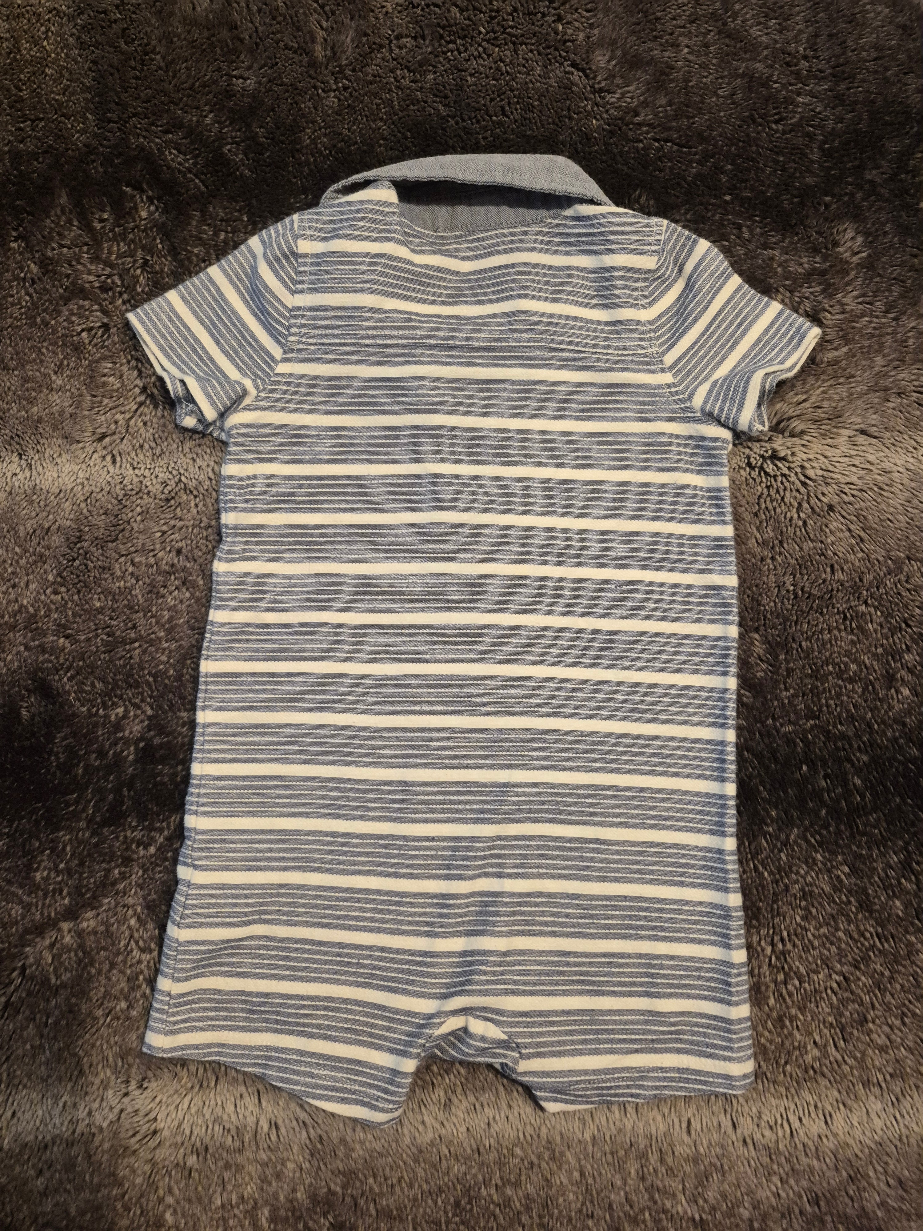 Shortsleeved romper striped