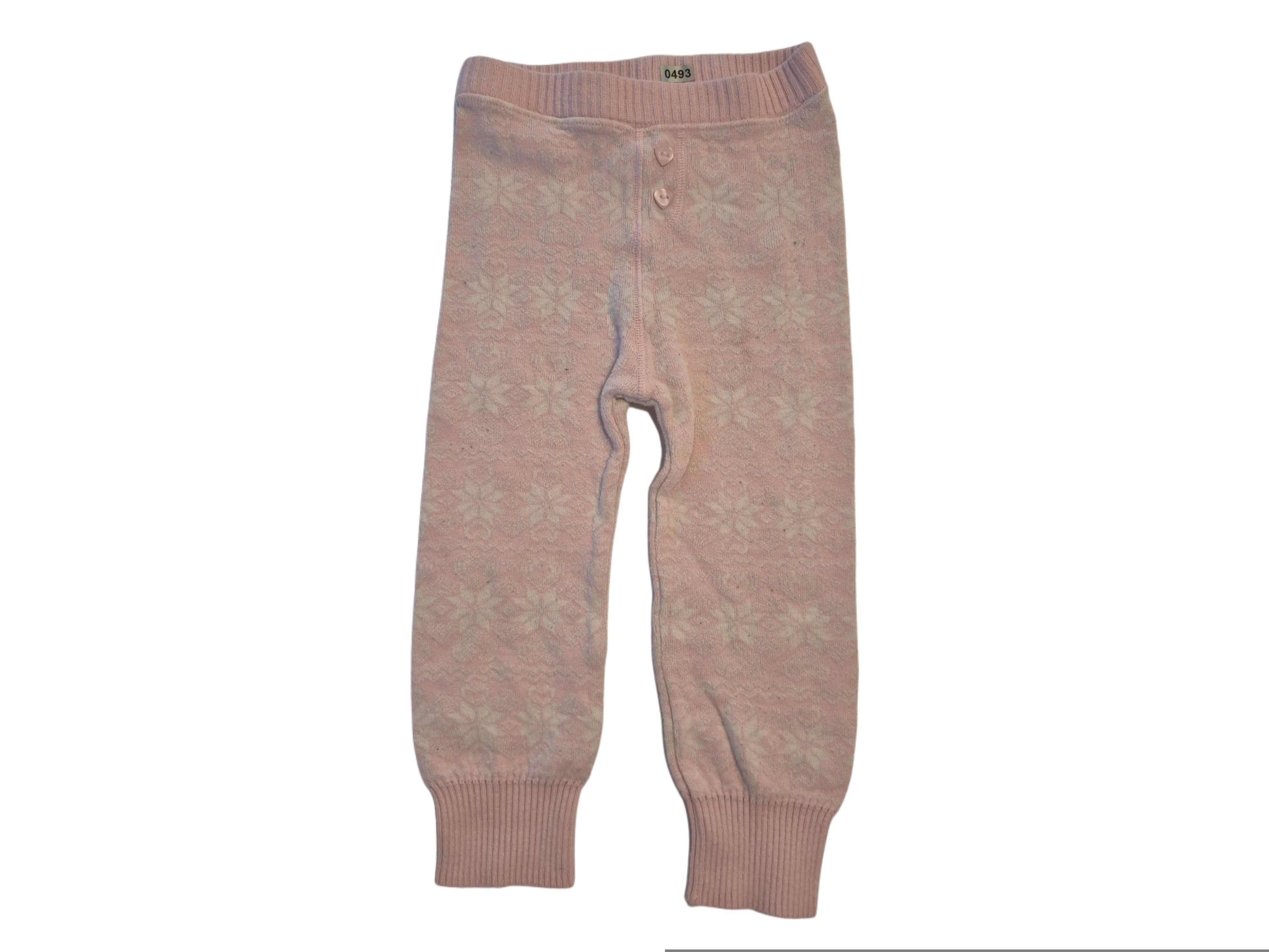 Pink leggings with snowflake print