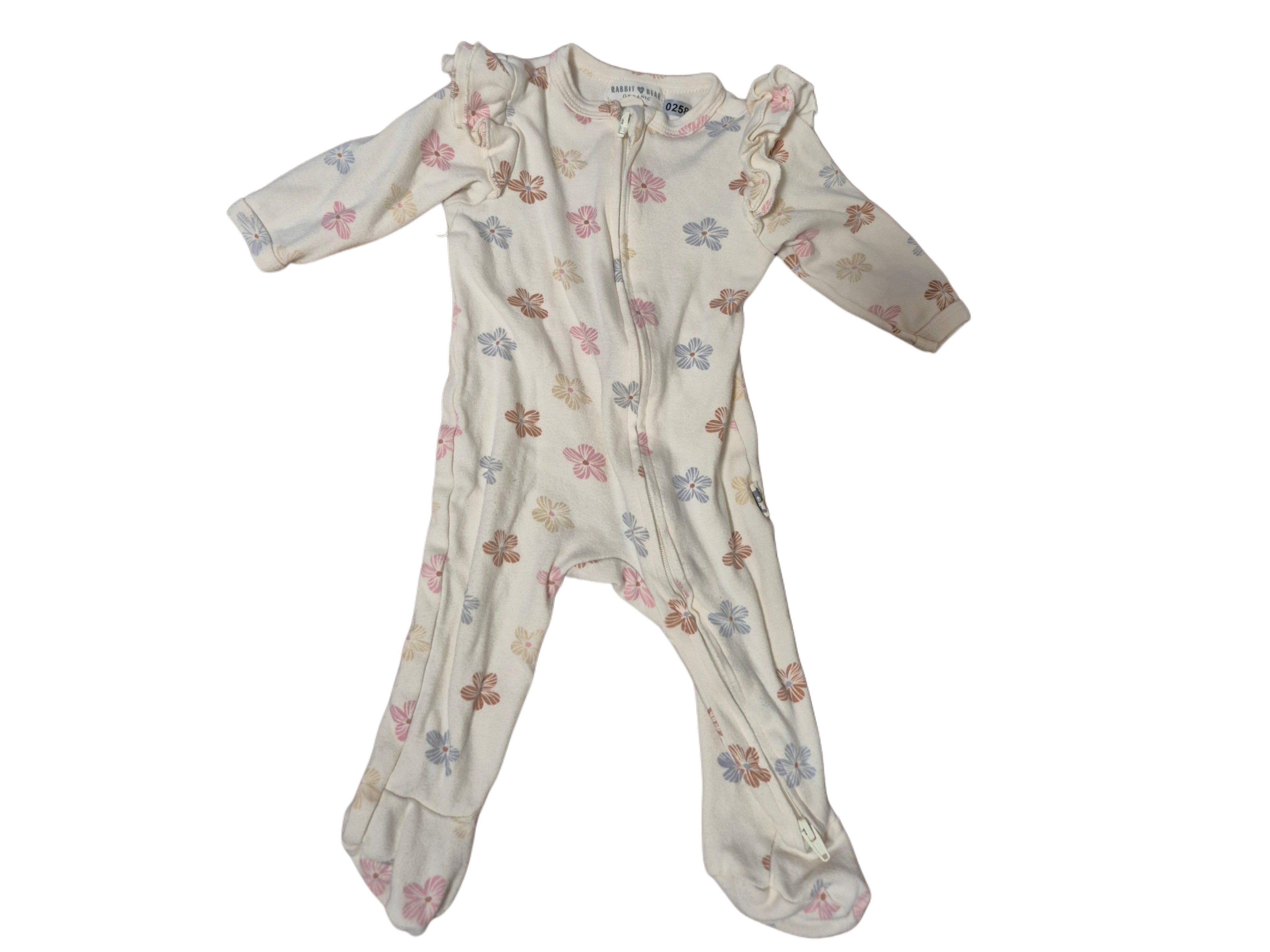 Baby girl sleeper with floral print