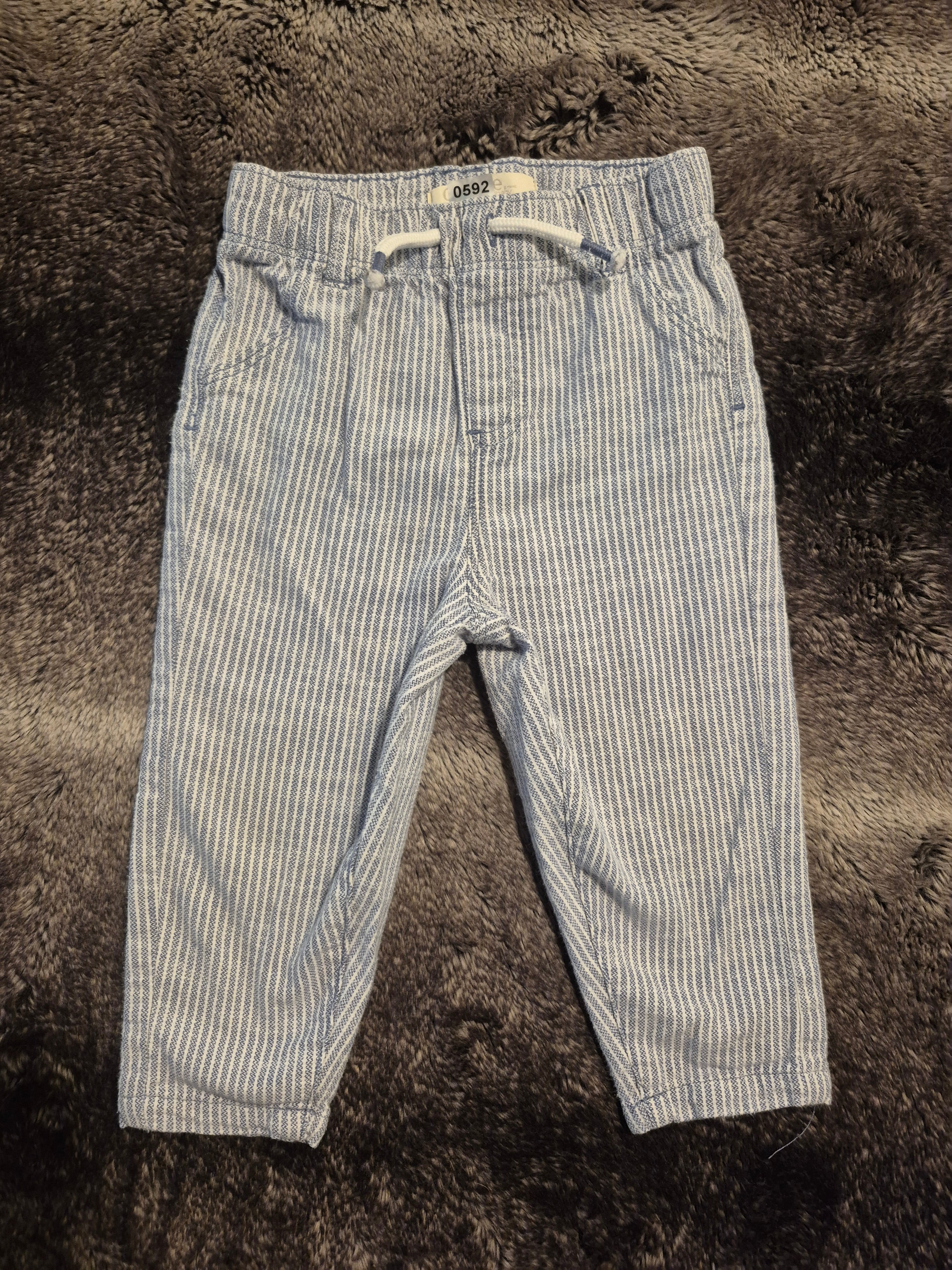 Mixed and matched striped pants