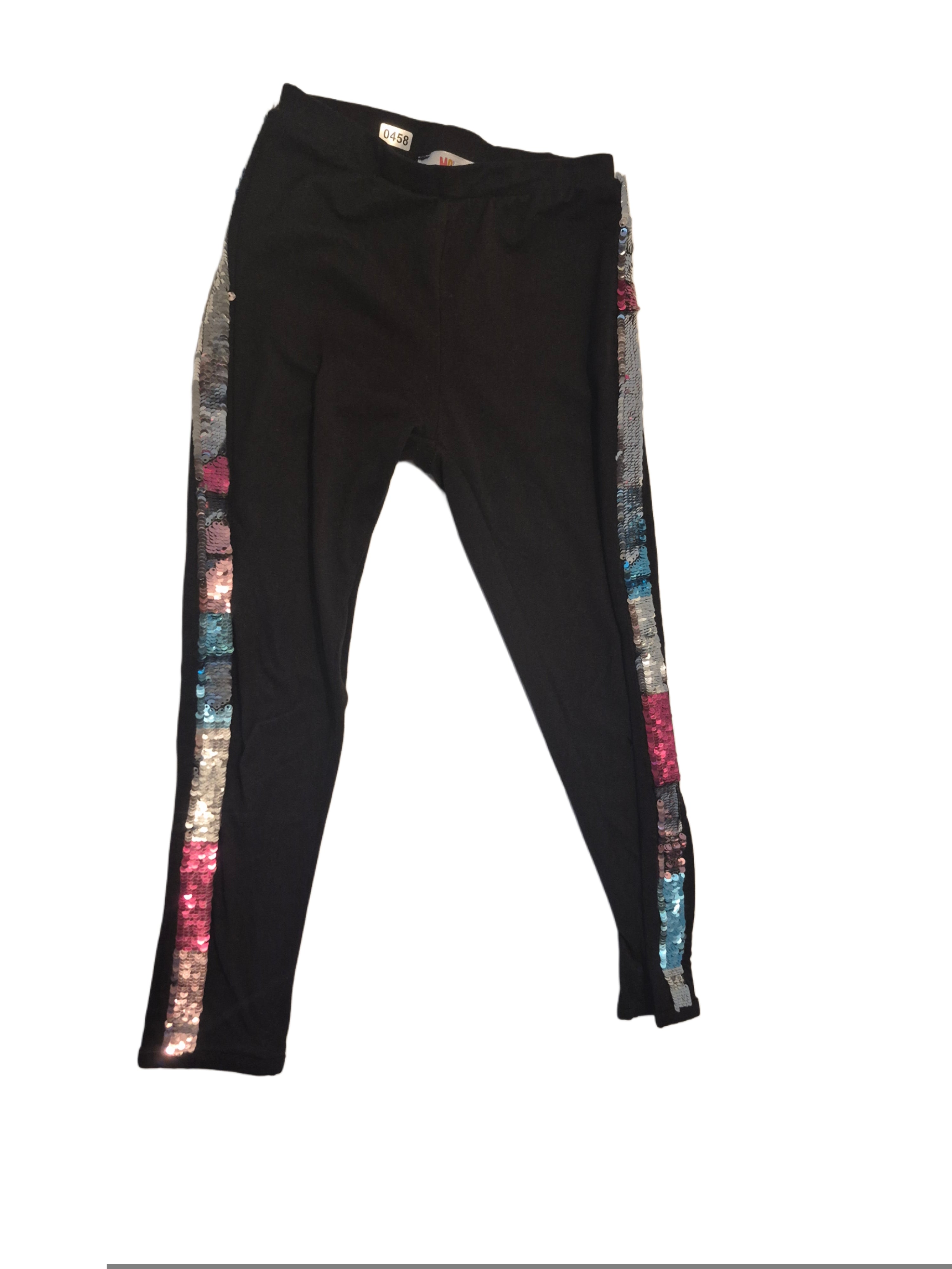 Black leggings with sequins down the side