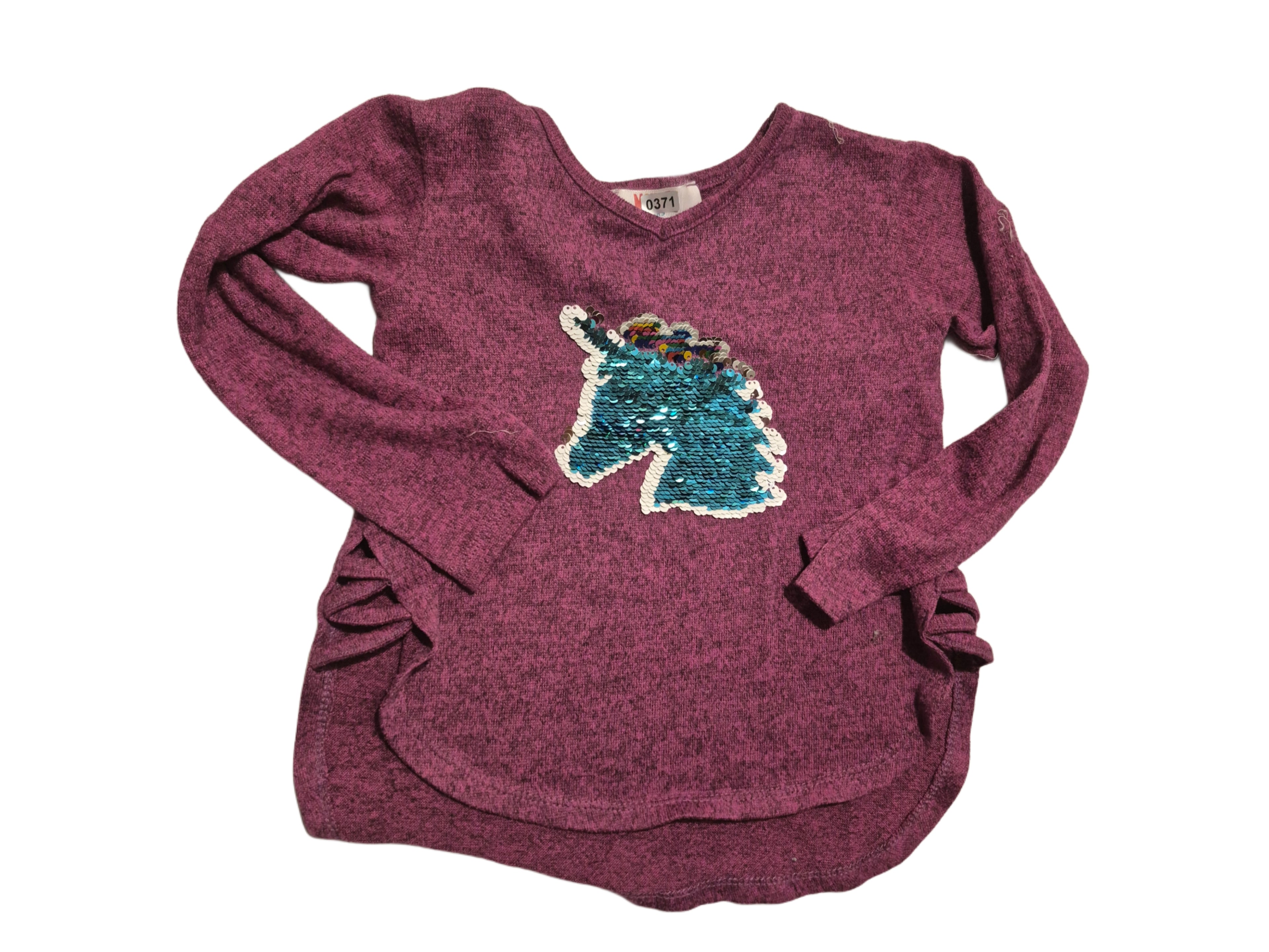 Toddler girl purple long sleeve shirt (unicorn print)