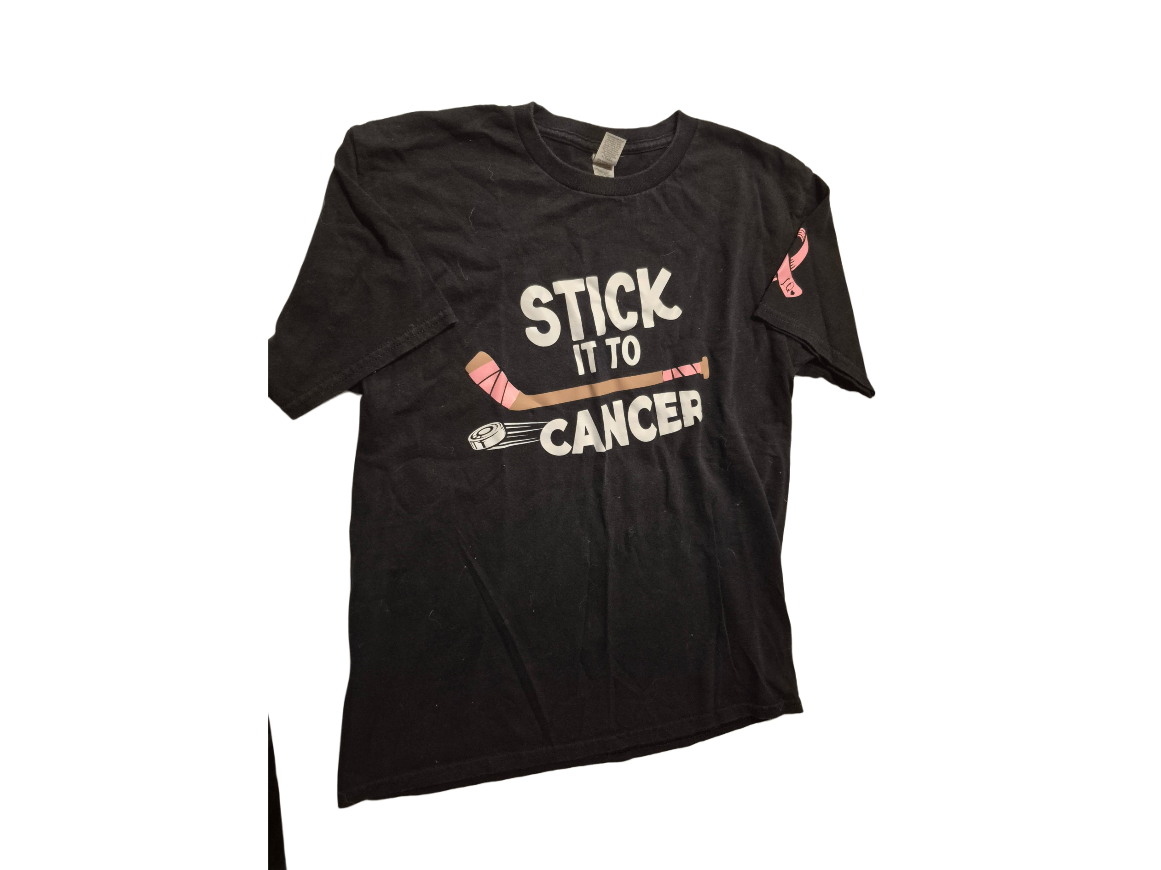 T-shirt (stick it to cancer hockey shirt)